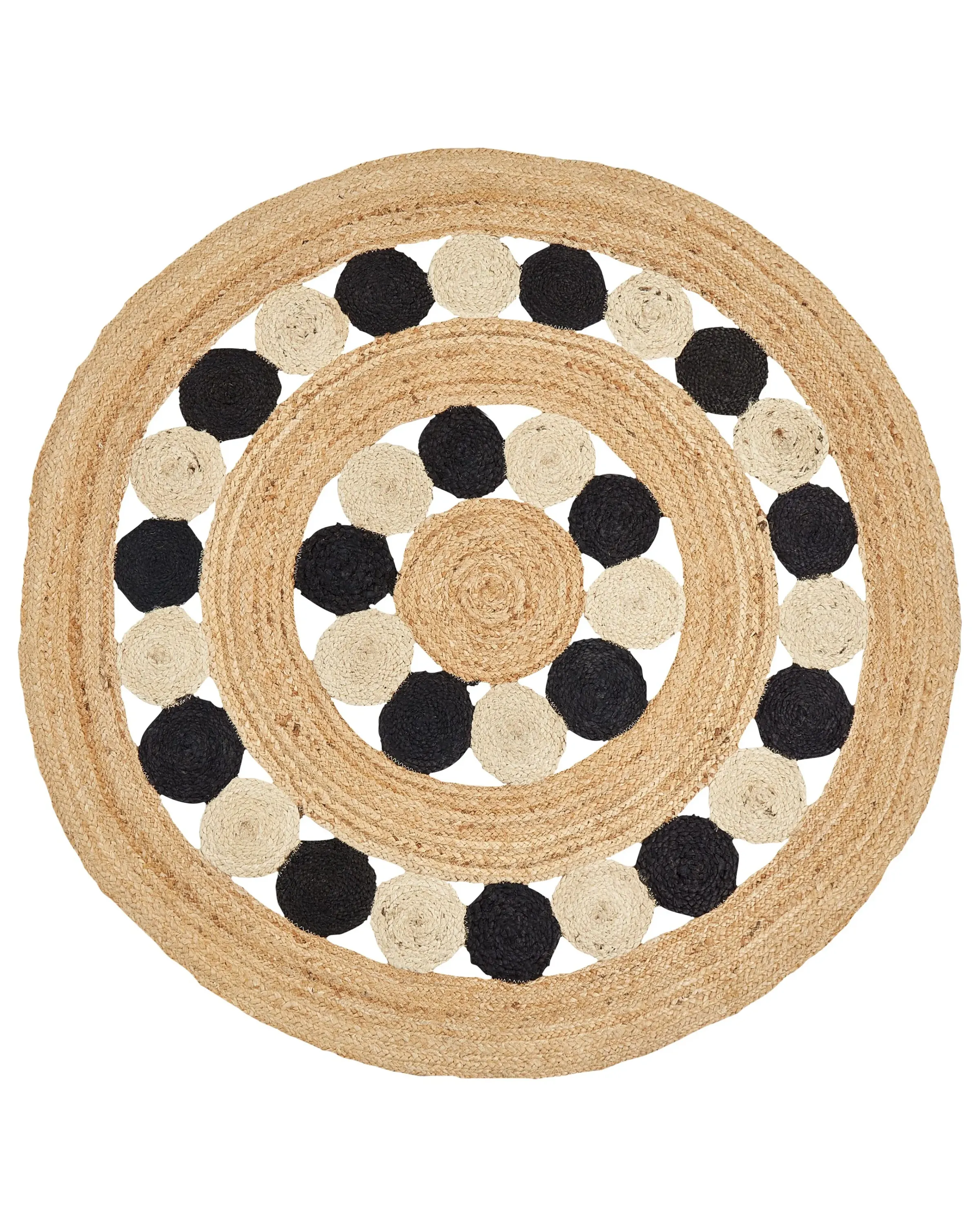 Alfombra HOVIT Negro ø 140 cm Yute