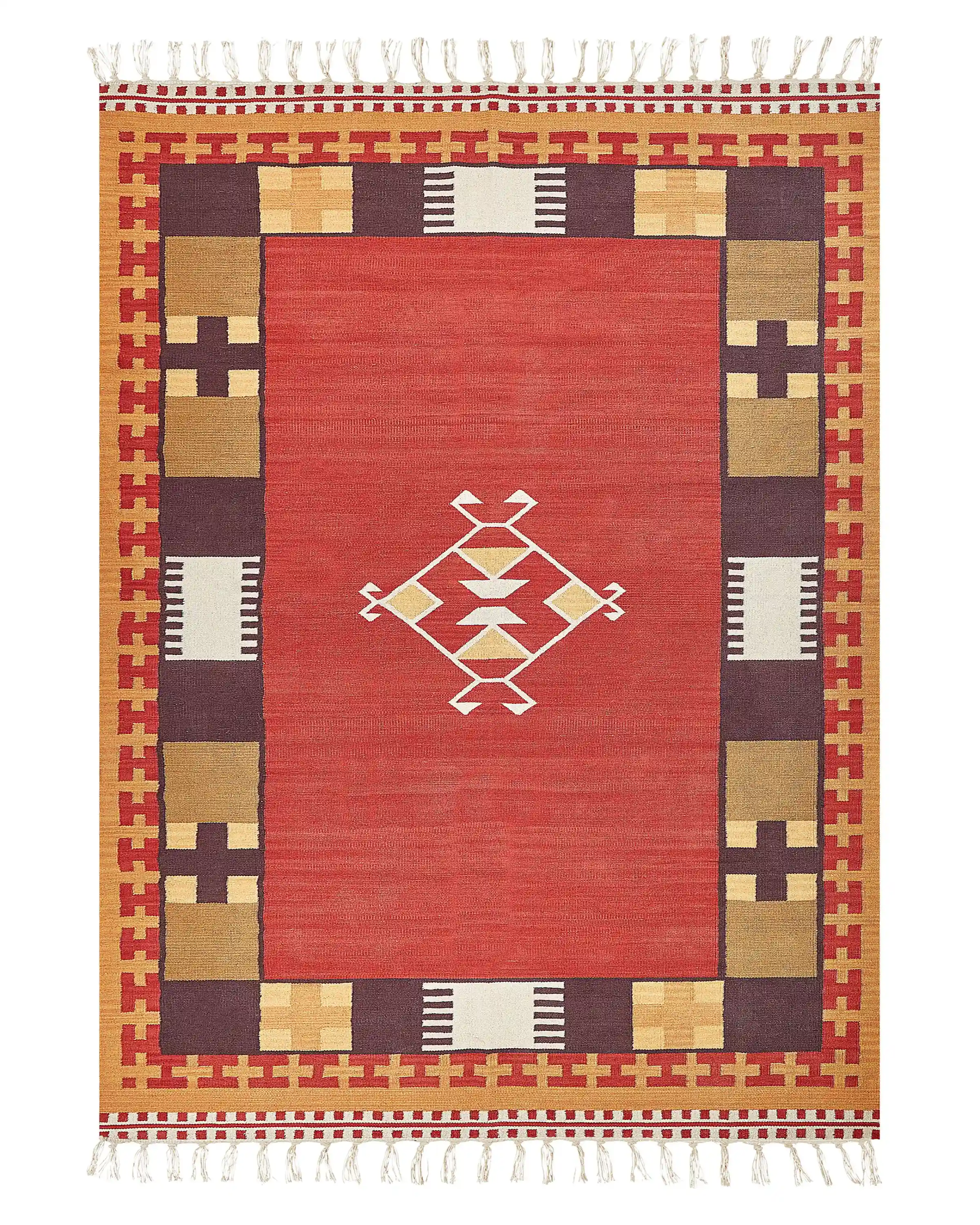Alfombra PARAKAR Multicolor 140 x 200 cm Algodón Kilim
