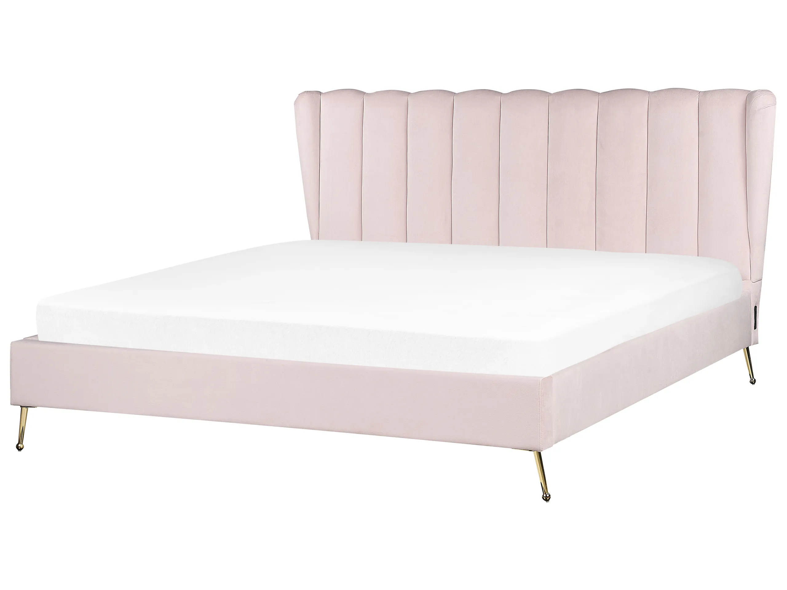 Cama Terciopelo MIRIBEL 180 x 200 cm Rosa pastel