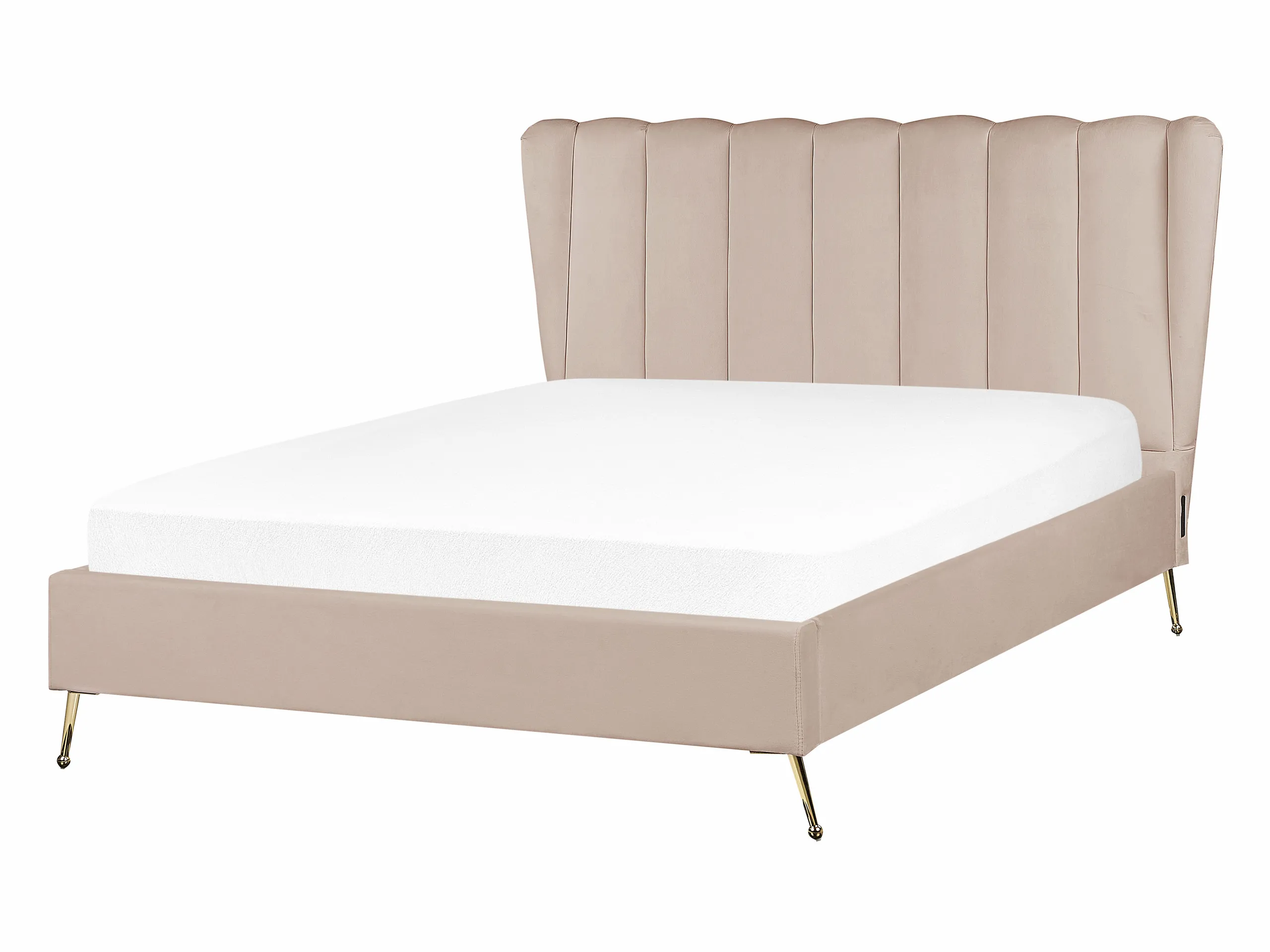 Cama Terciopelo MIRIBEL 140 x 200 cm Gris pardo