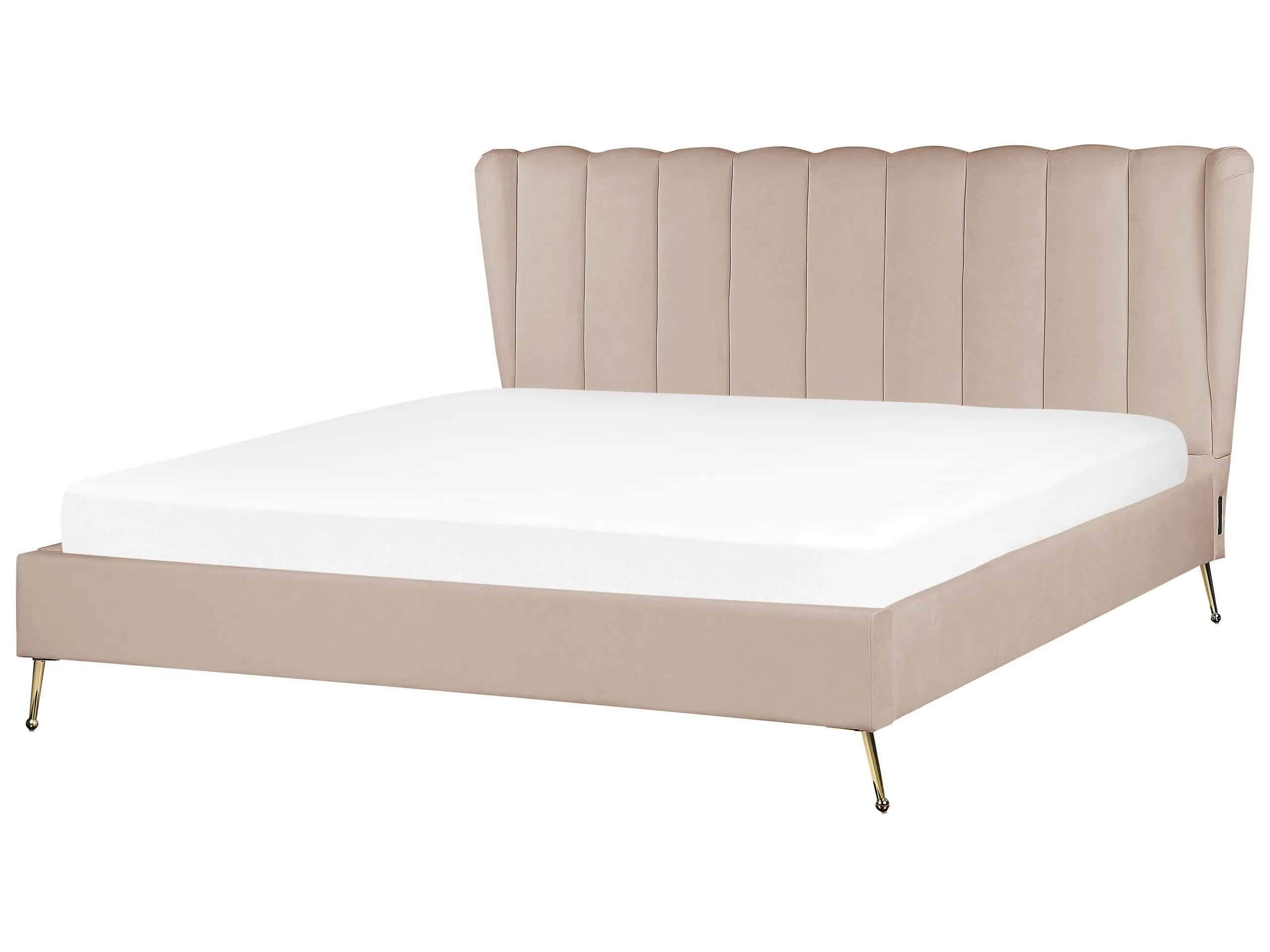 Cama Terciopelo MIRIBEL 180 x 200 cm Gris pardo