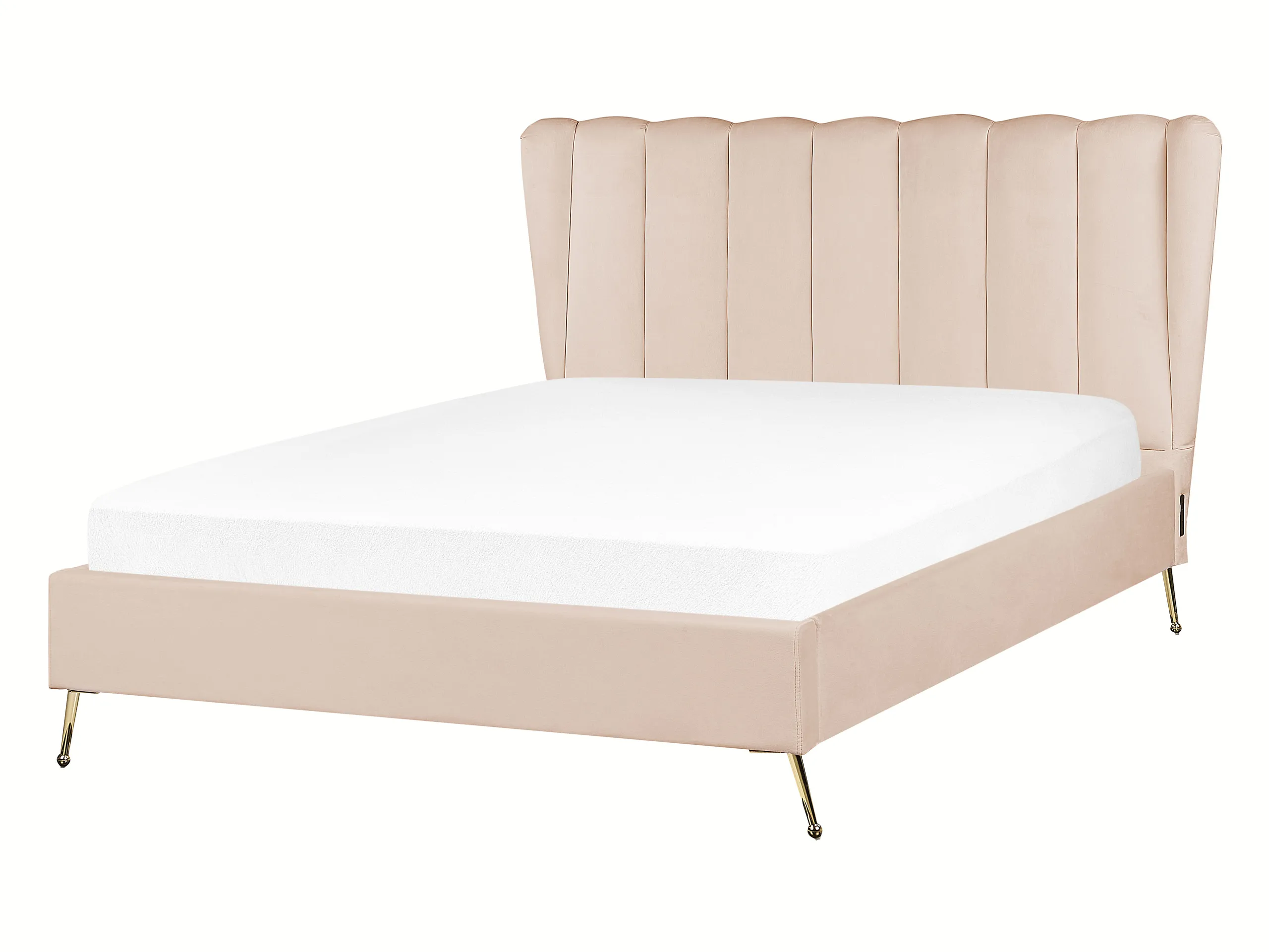 Cama Terciopelo MIRIBEL 140 x 200 cm Beige
