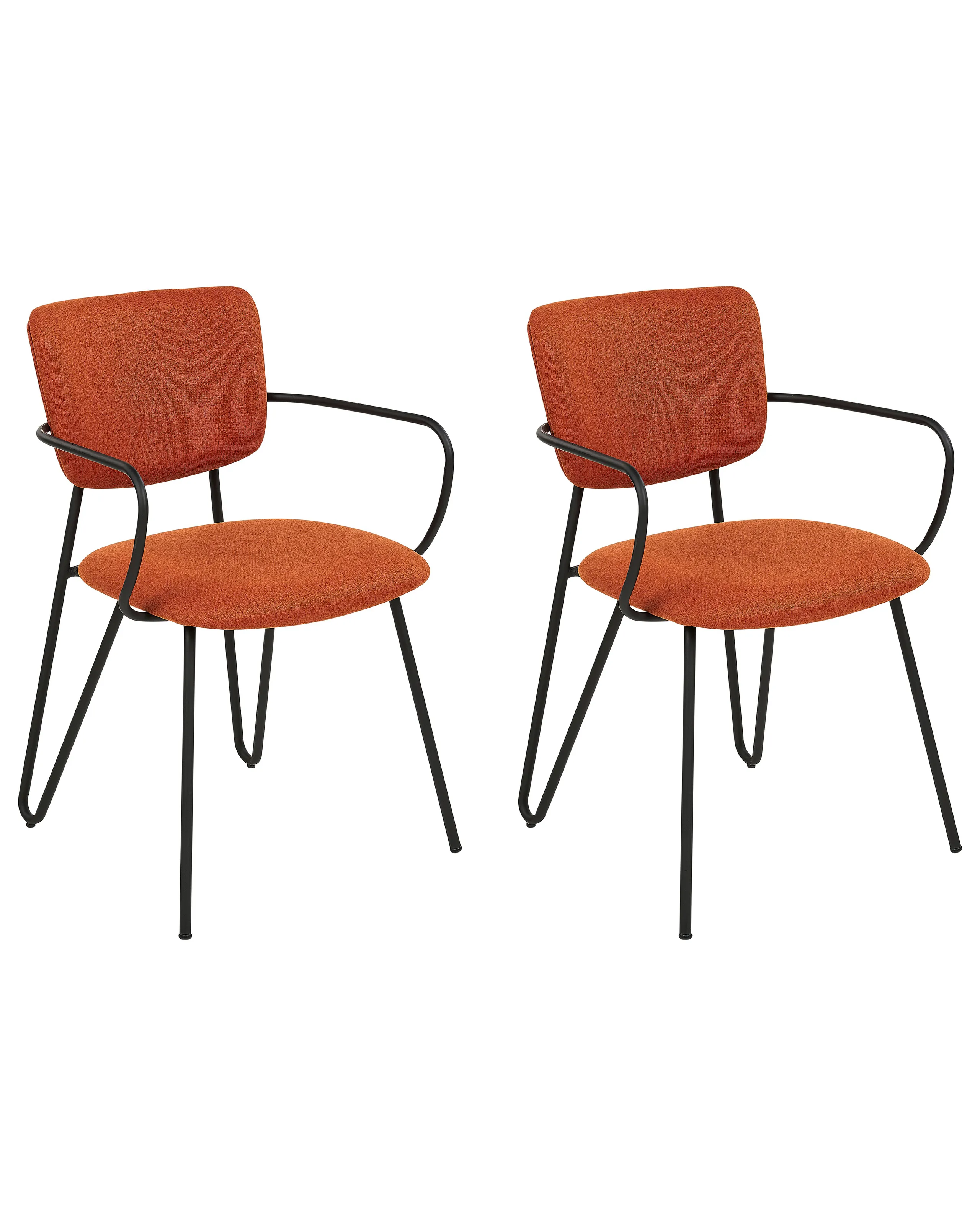 Conjunto de 2 sillas de comedor ELKO Tela Naranja