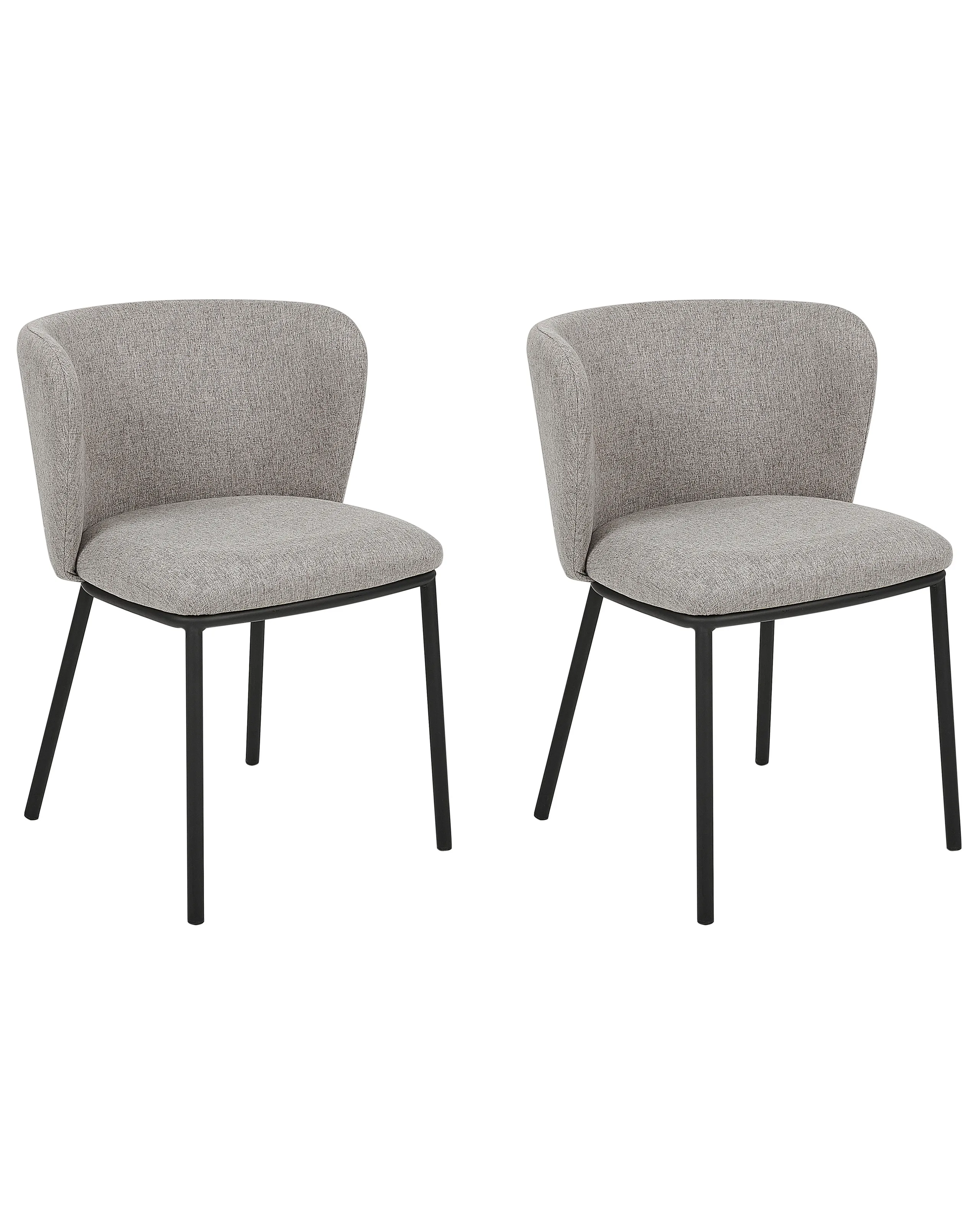 Conjunto de 2 sillas de comedor MINA Tela Gris
