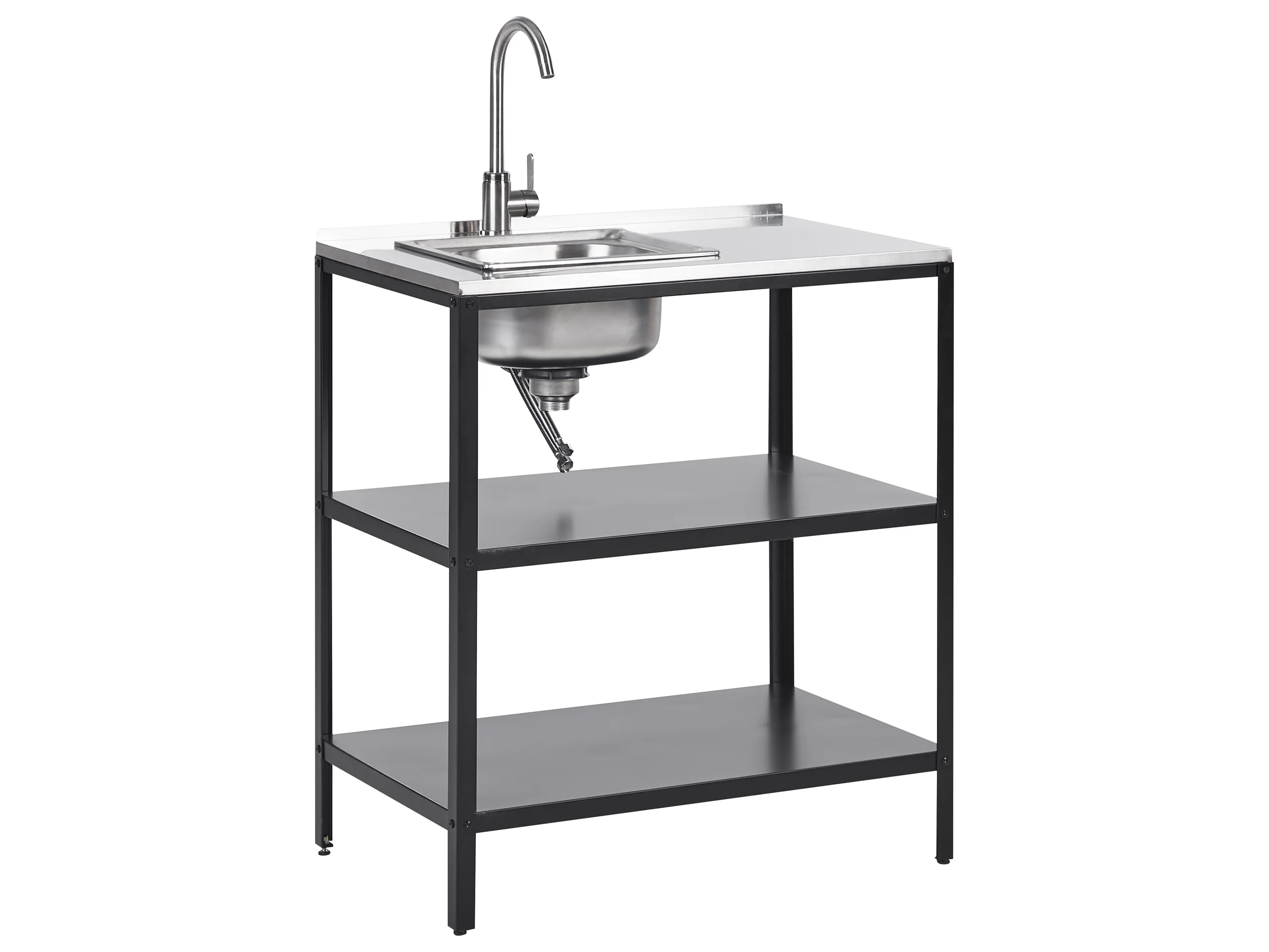 Isla de cocina exterior con fregadero VILAMA Metal Negro