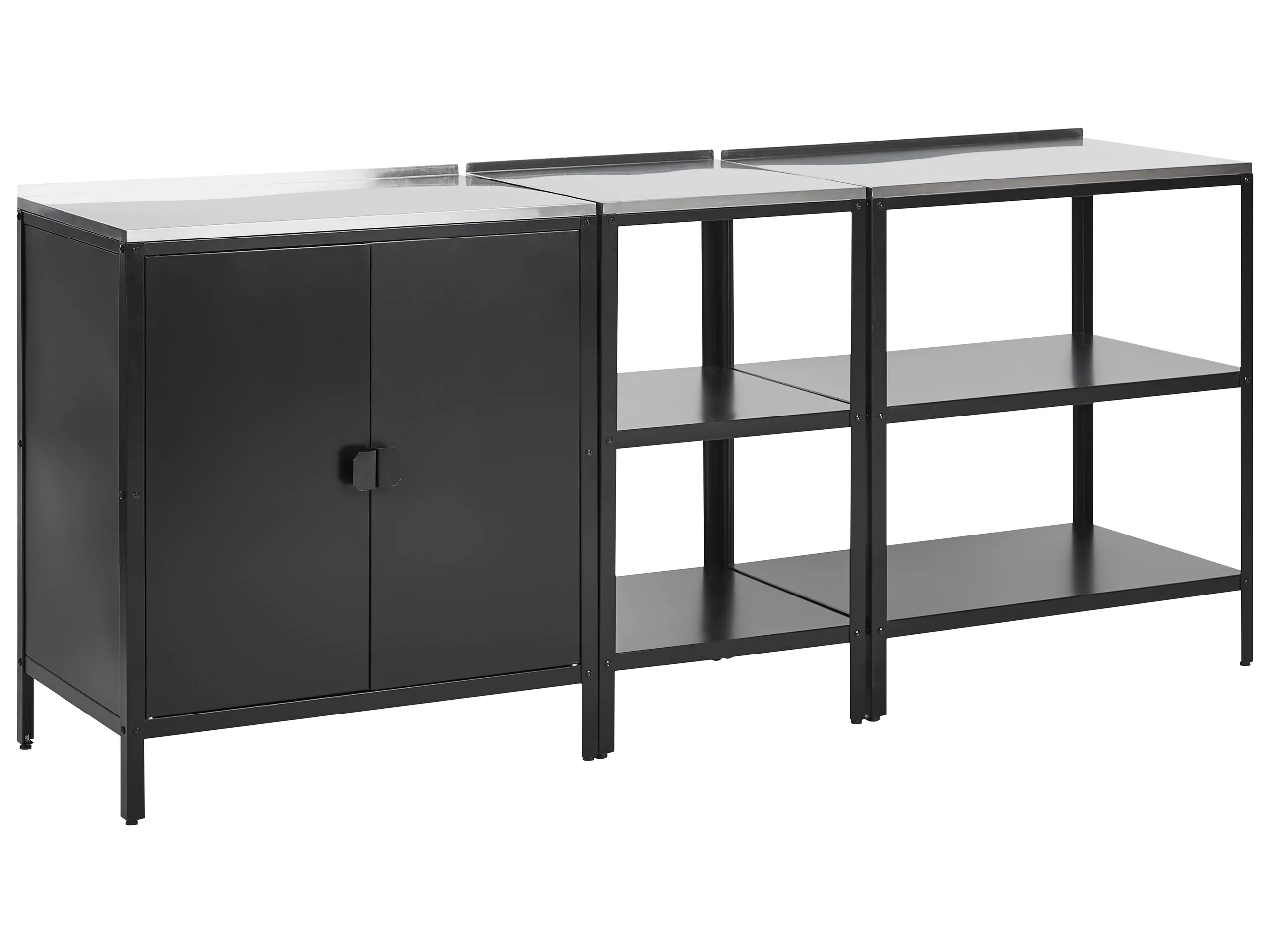 3 Piece Outdoor Kitchen Set VILAMA Metal Black