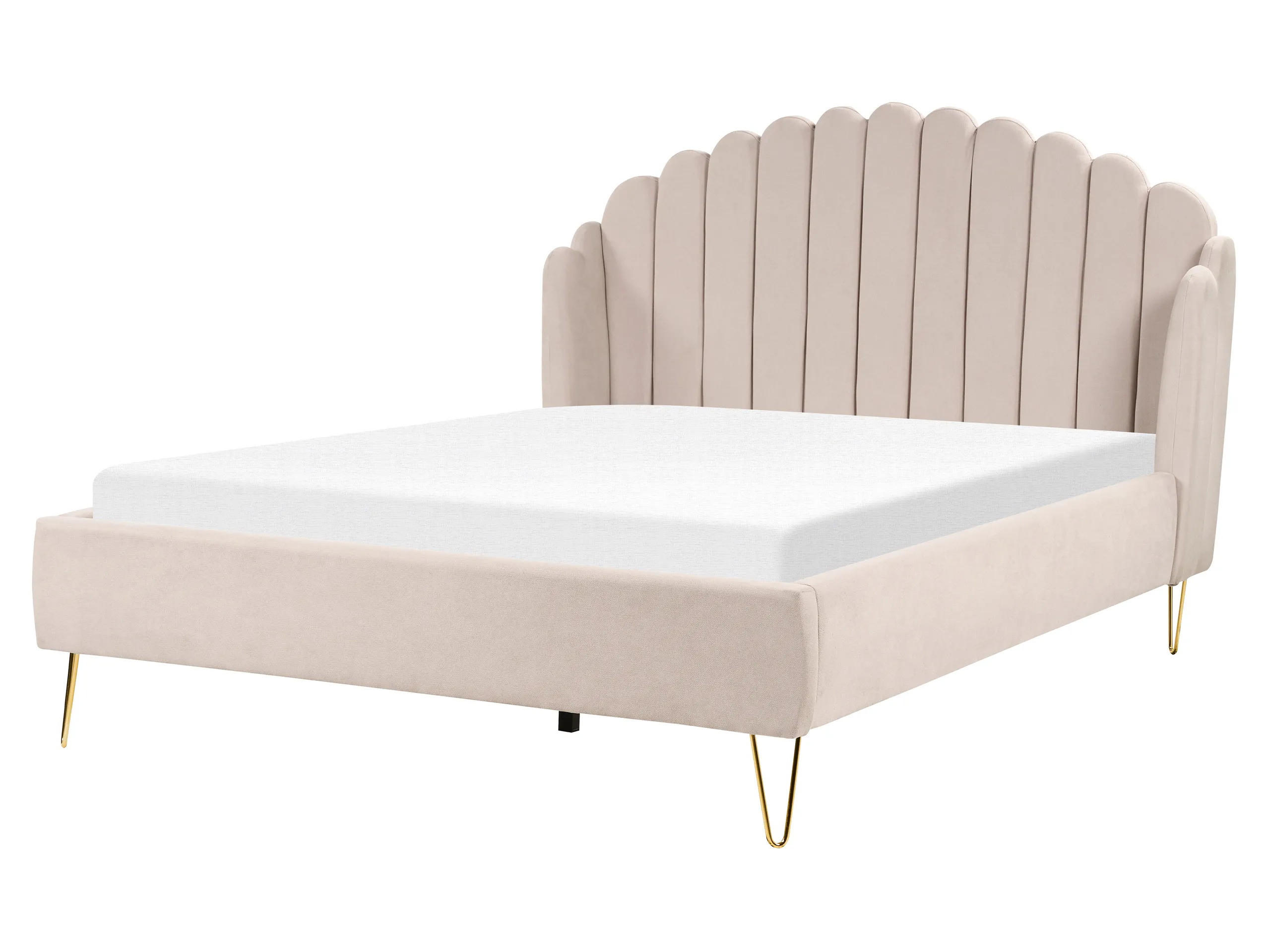 Cama Tela AMBILLOU 160 x 200 cm Beige claro