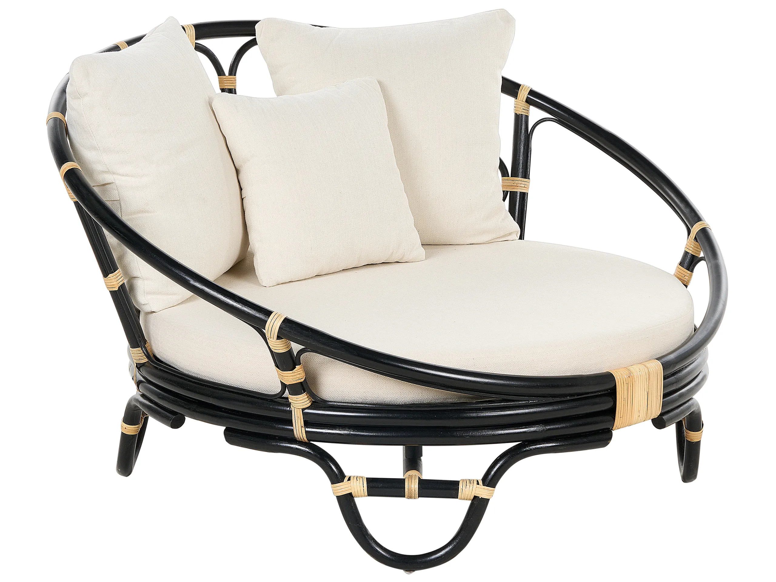 Cama de exterior ROSSANO Ratán Negro