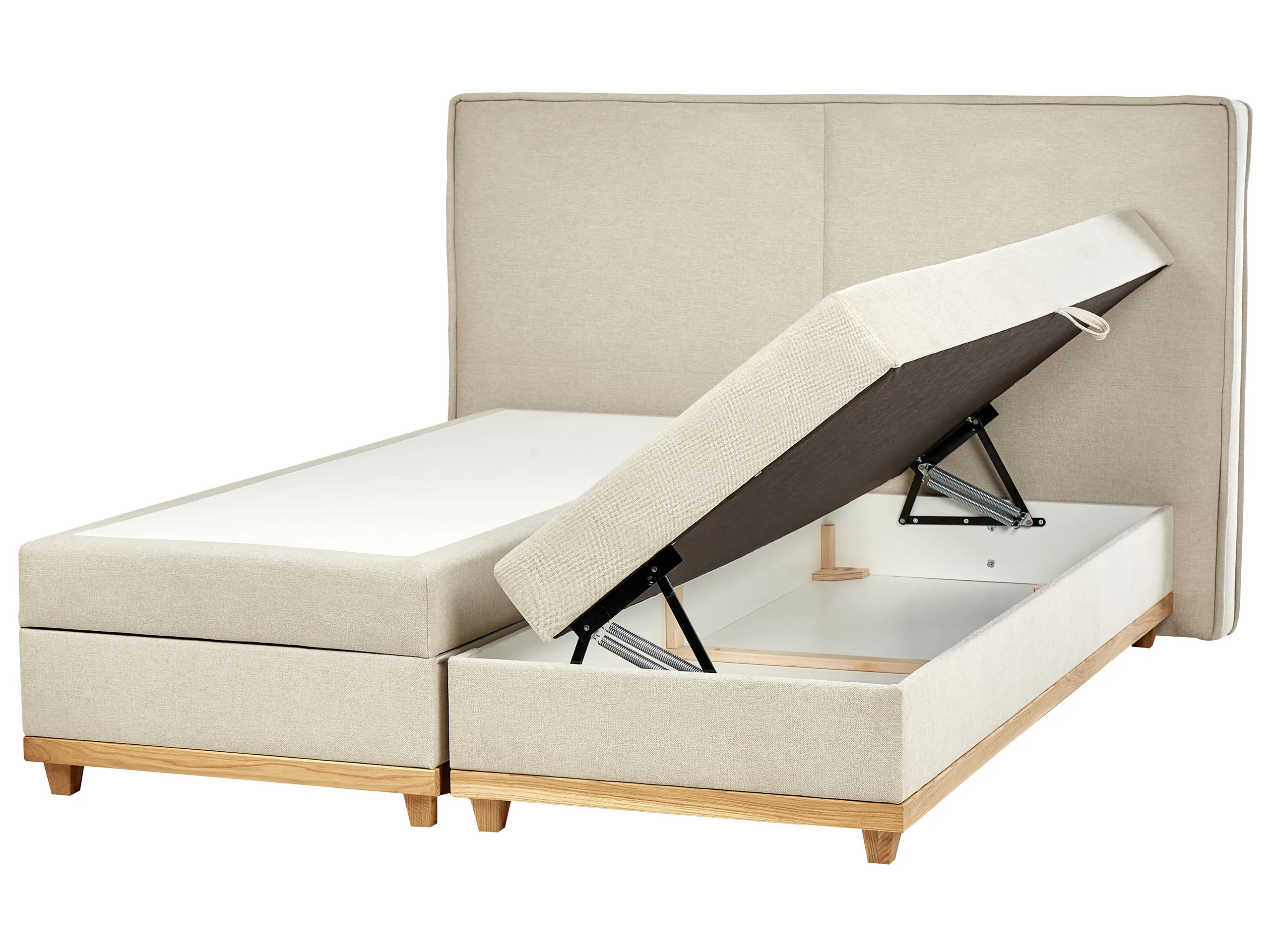 Cama continental con almacenaje Tela DYNASTY 180 x 200 cm Beige