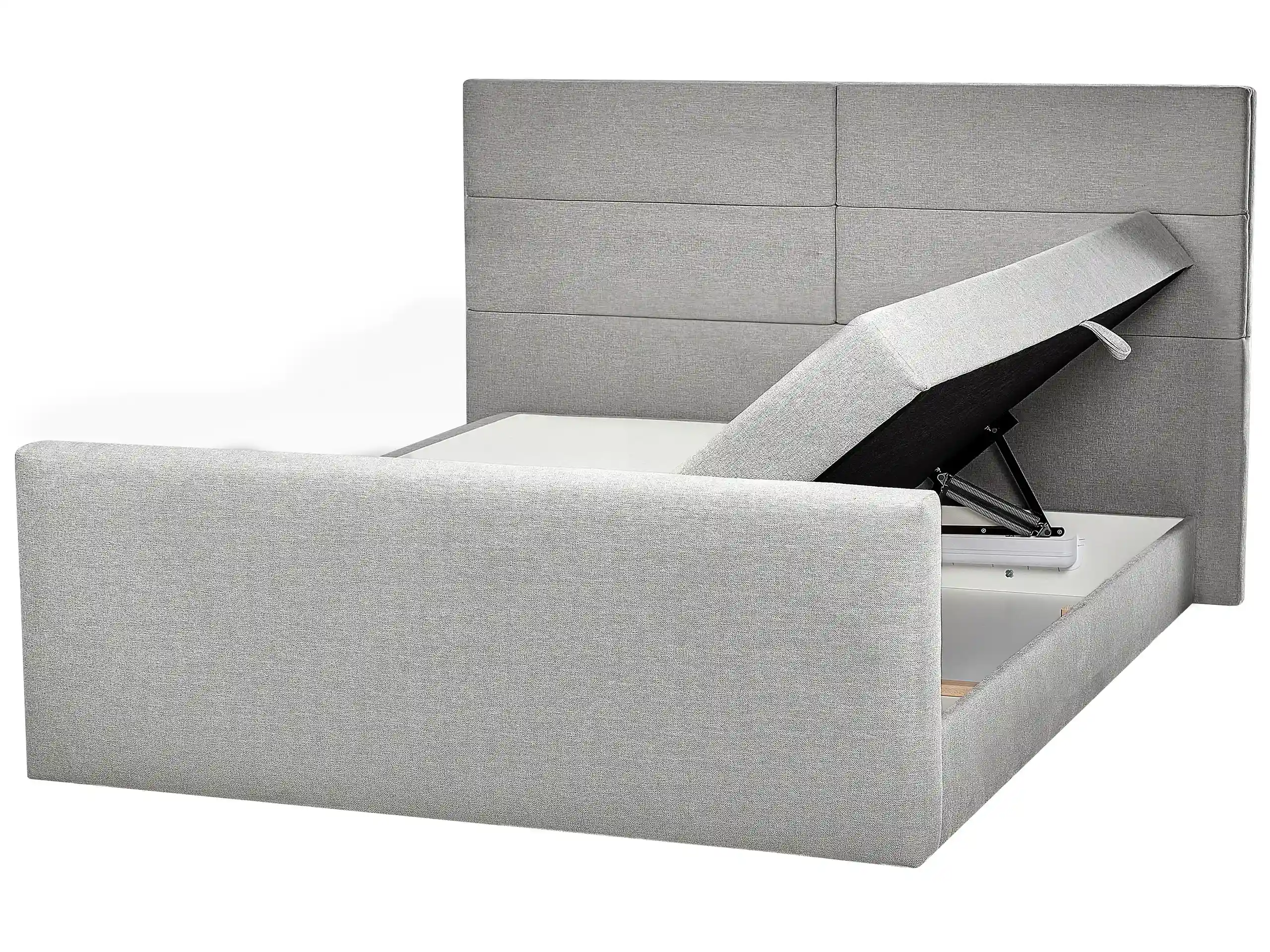 Cama continental con almacenaje Tela ARISTOCRAT 180 x 200 cm Gris claro