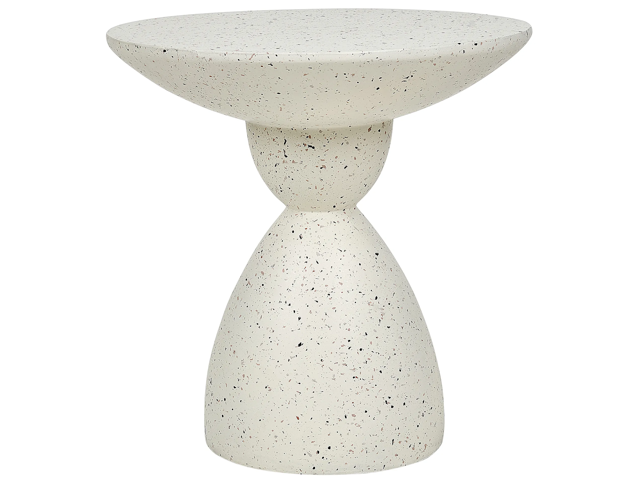 Side Table CAFFI 50 cm 50 cm White Terrazzo