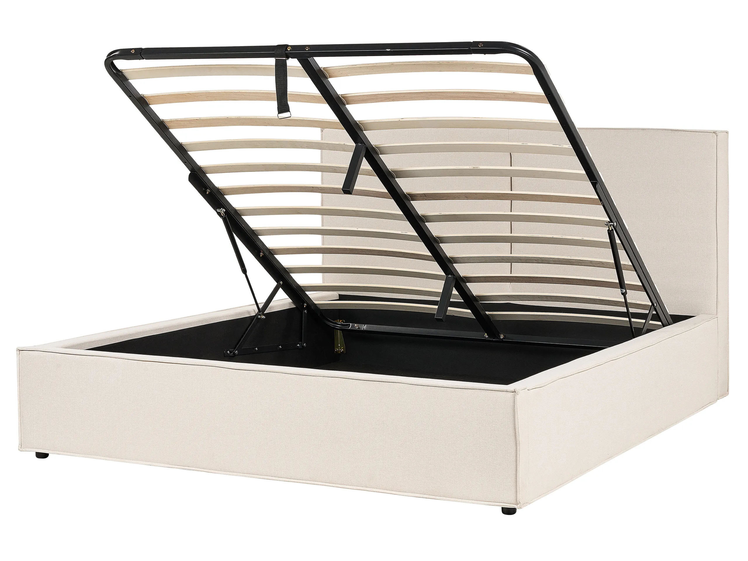 Cama con almacenaje Tela MOISSAC 160 x 200 cm Beige