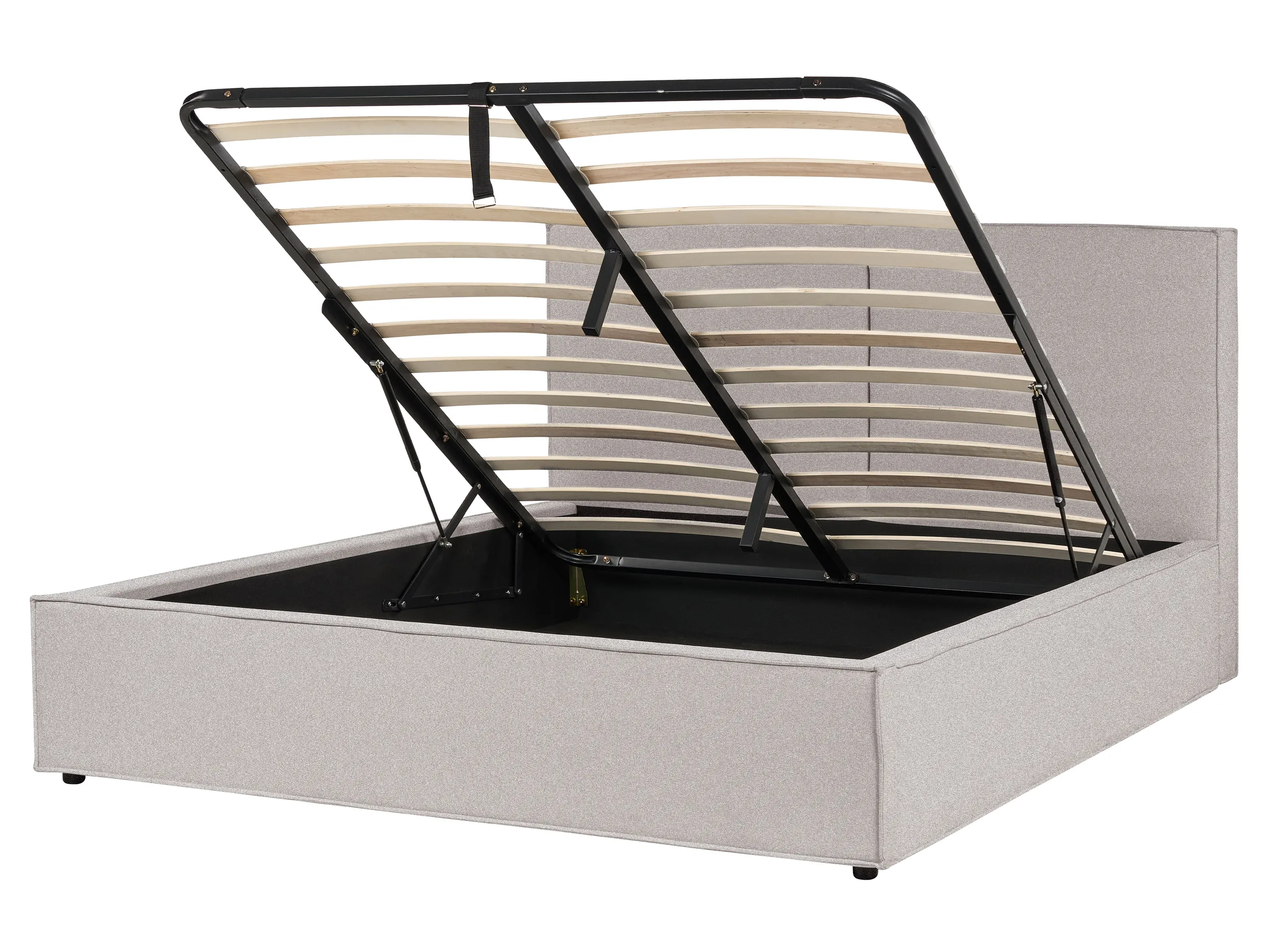 Cama con almacenaje Tela MOISSAC 160 x 200 cm Gris claro