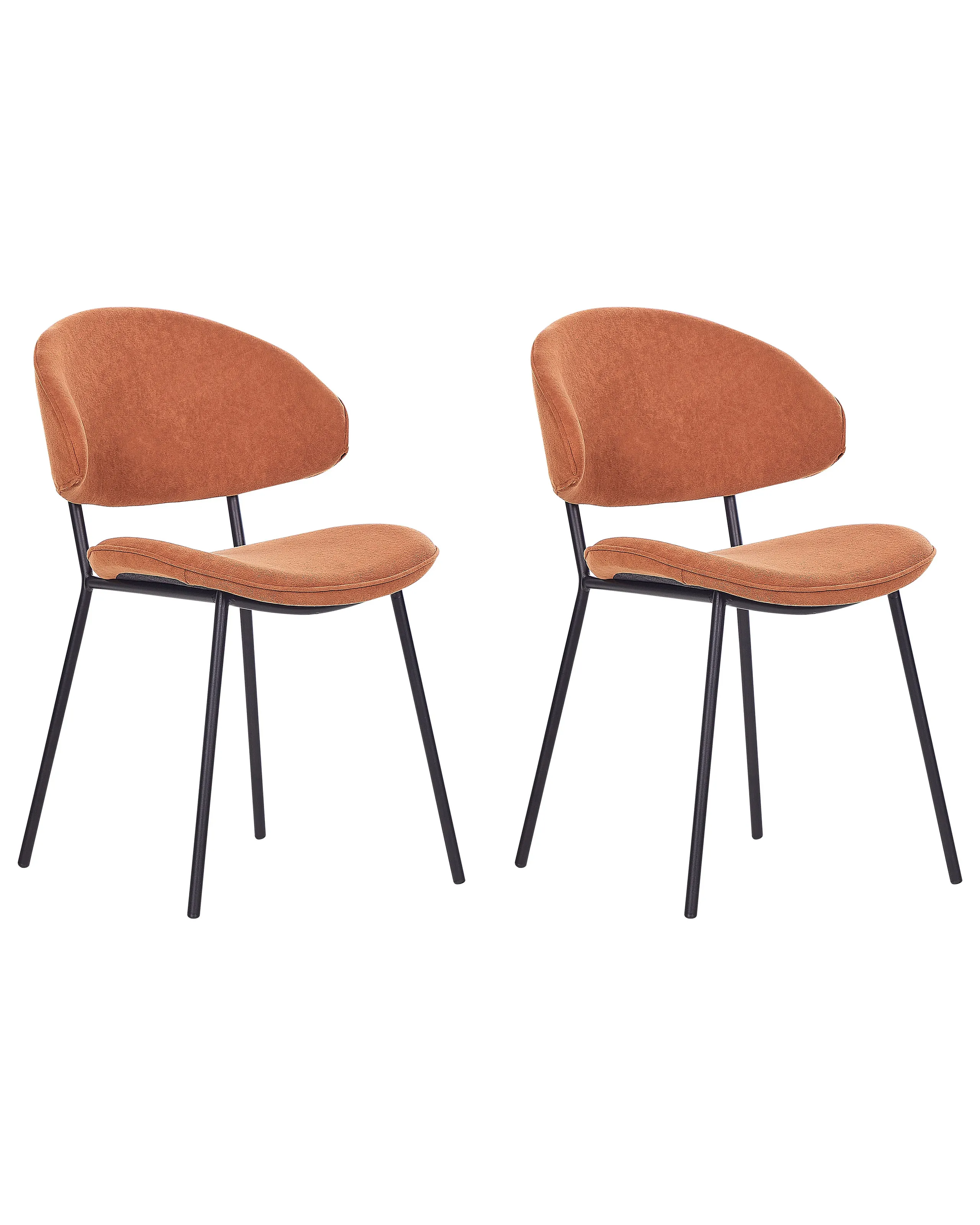Conjunto de 2 sillas de comedor KIANA Tela Naranja