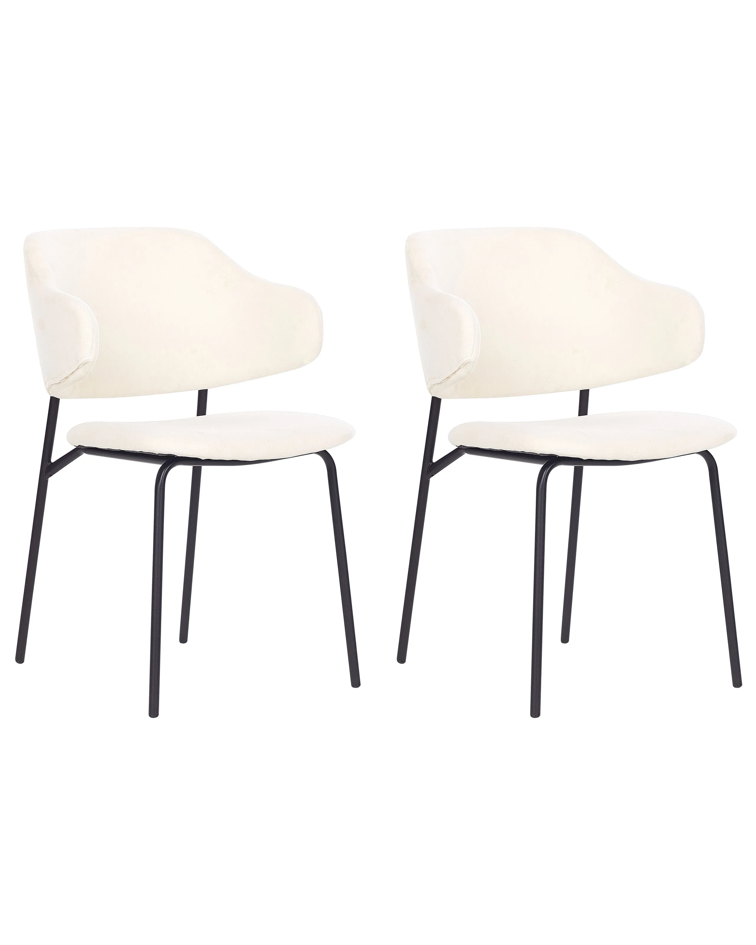 Conjunto de 2 sillas de comedor KENAI Tela Beige claro