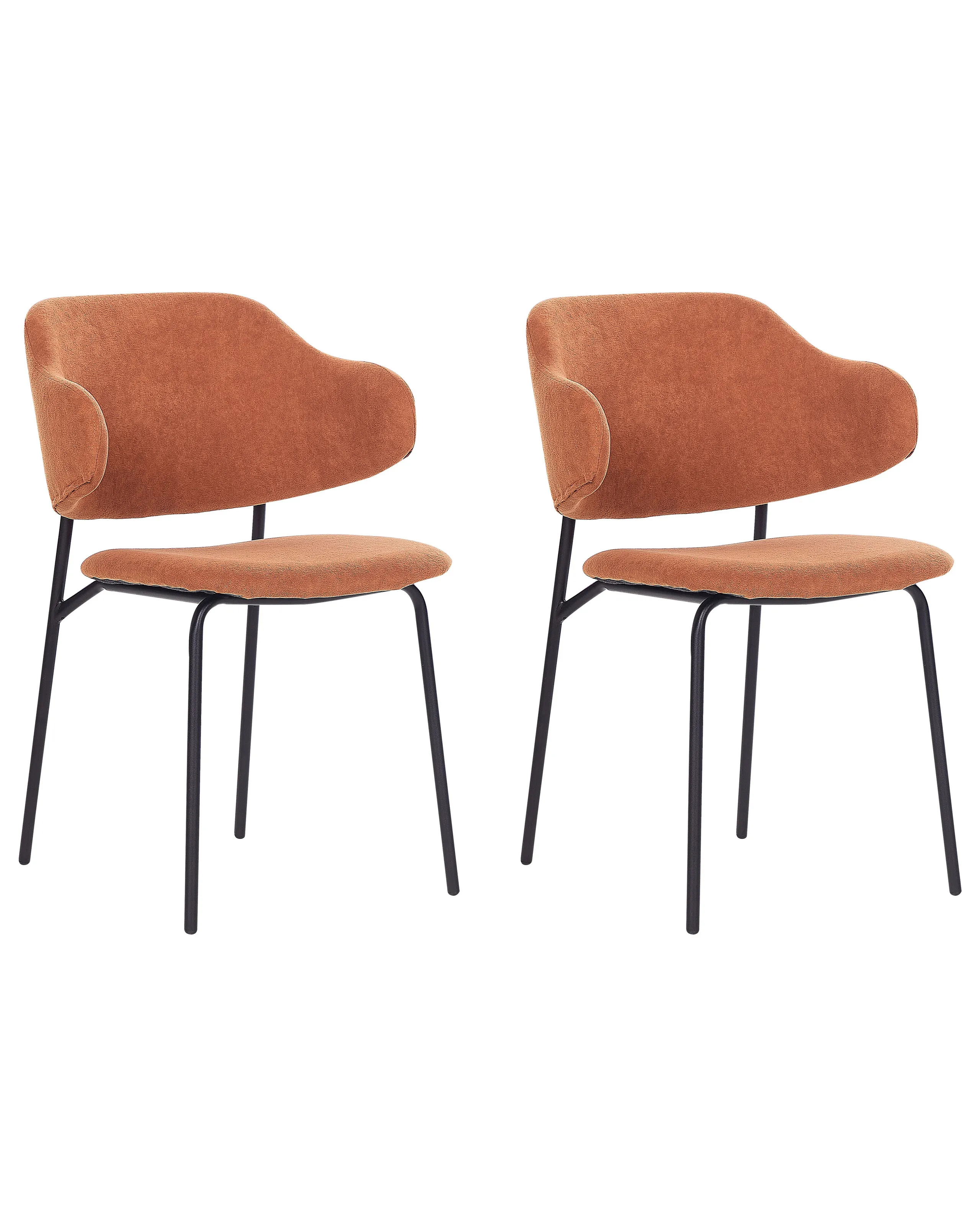 Conjunto de 2 sillas de comedor KENAI Tela Naranja
