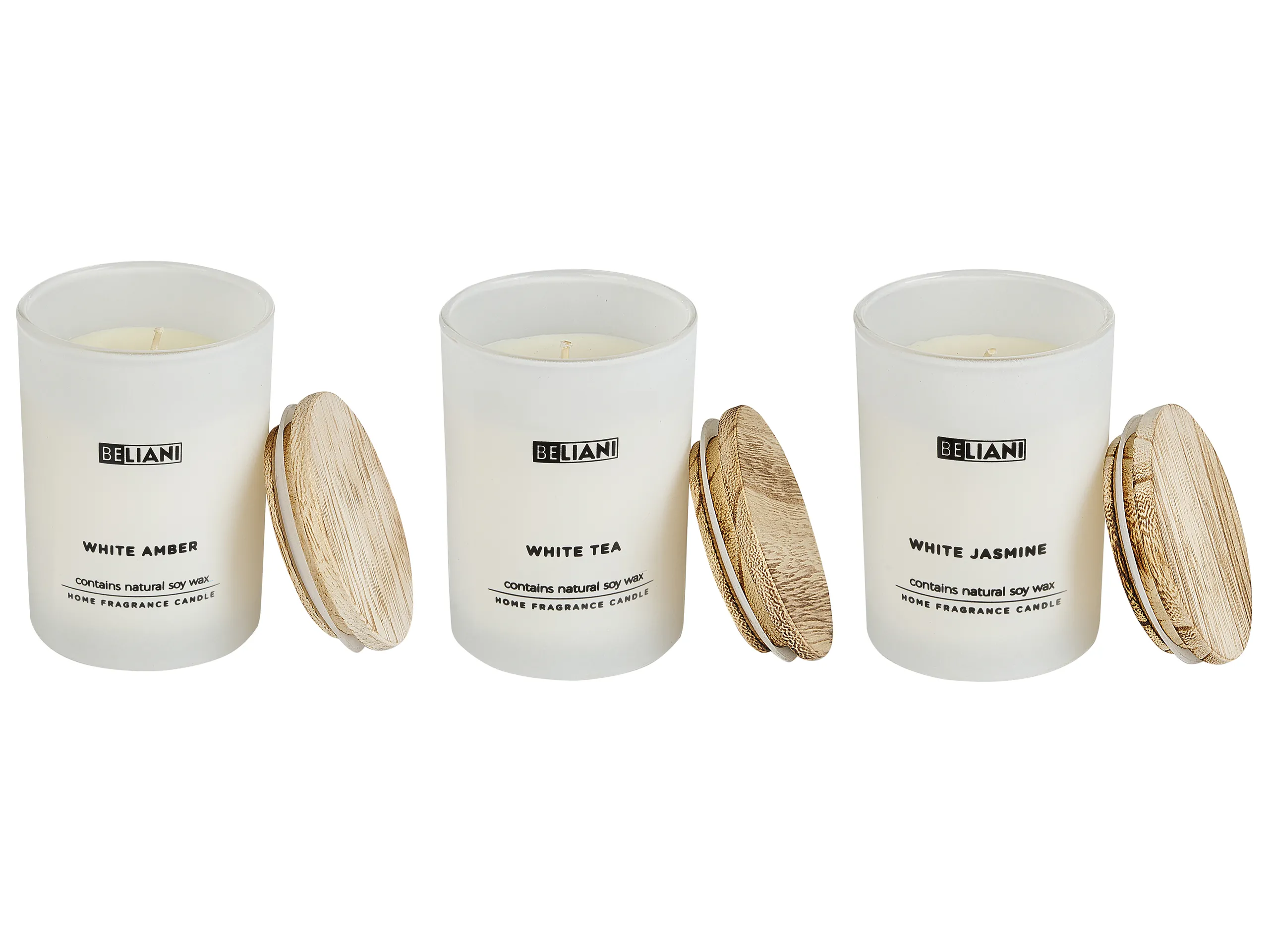 Set of 3 Scented Candles SIMPLICITY Soy Wax Fresh Notes Floral Notes