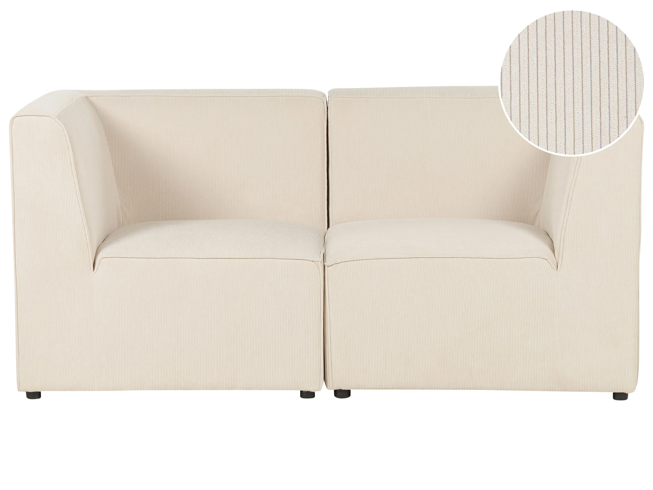 Modular Sofa 2 Seater LEMVIG Corduroy Light Beige