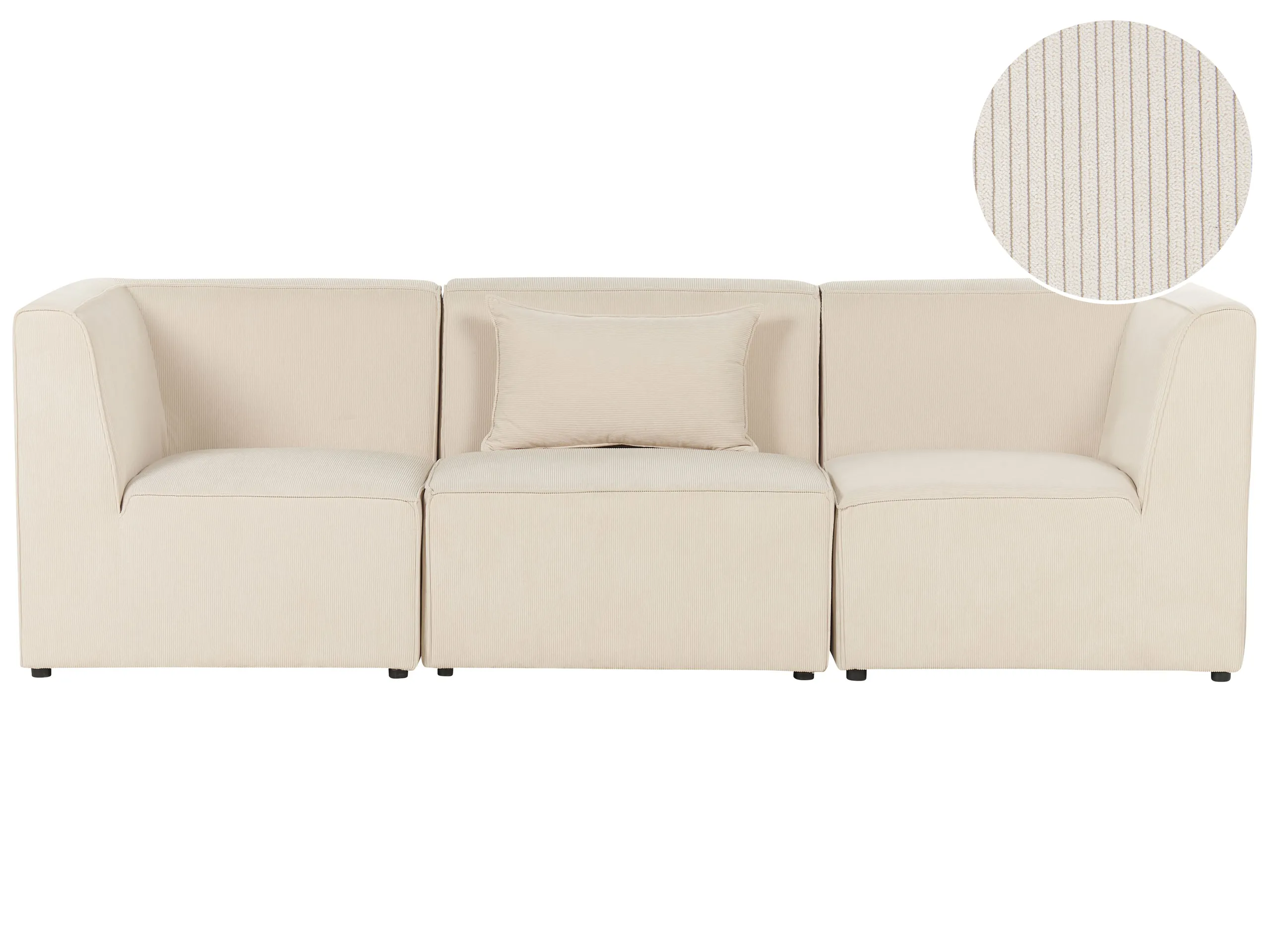 Modular Sofa 3 Seater LEMVIG Corduroy Light Beige