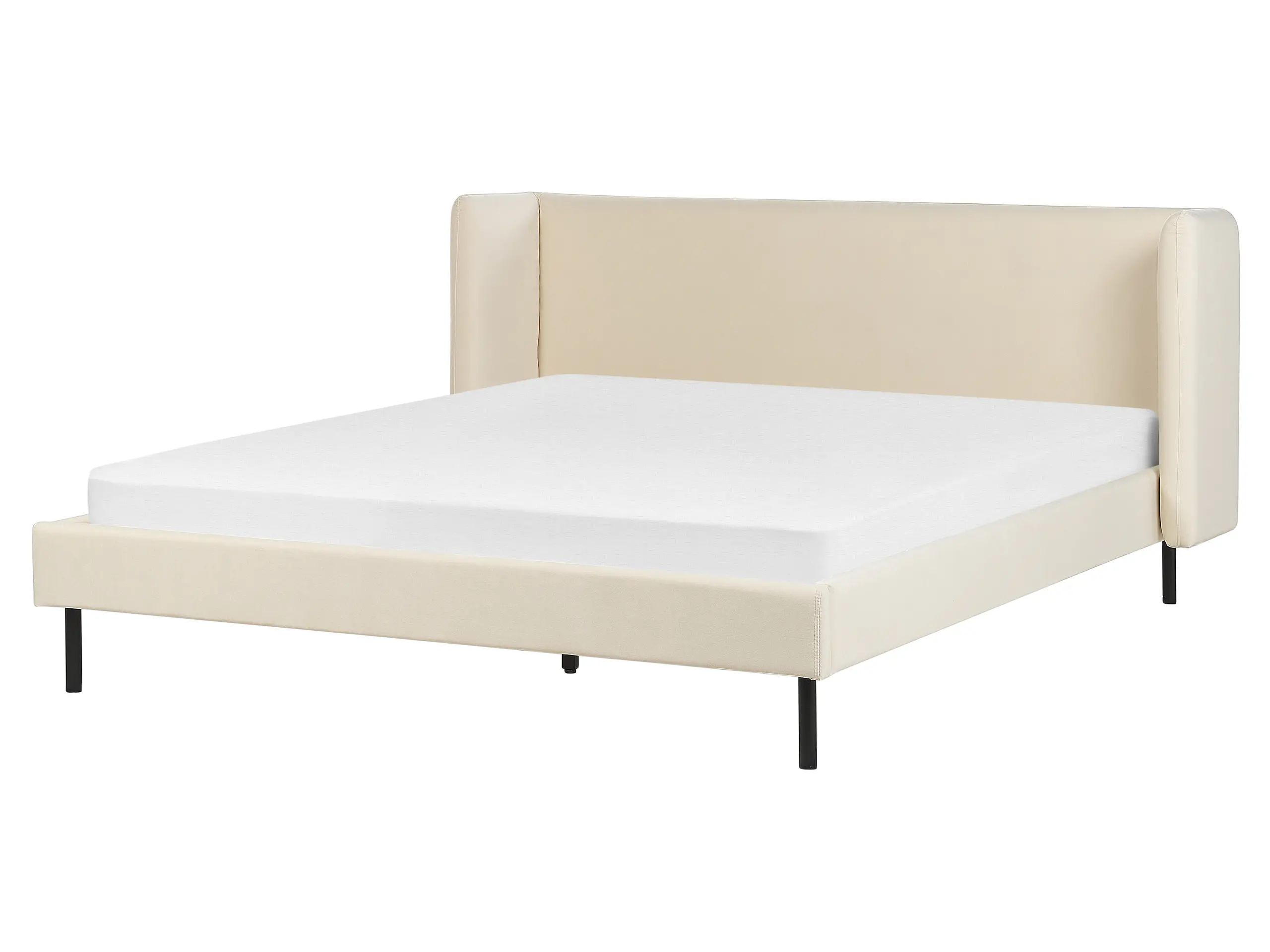 Cama Terciopelo ARETTE 160 x 200 cm Beige claro