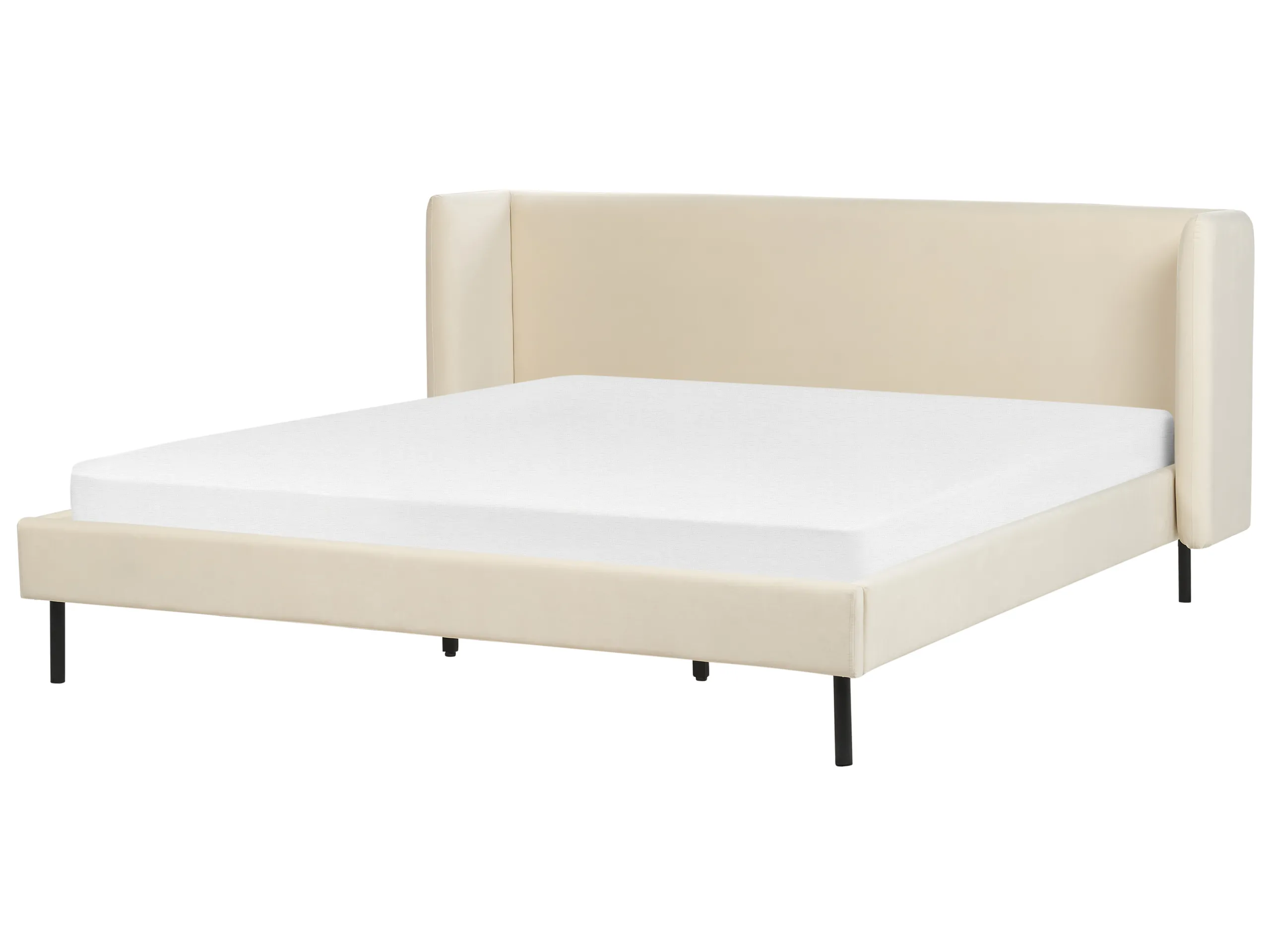 Cama Terciopelo ARETTE 180 x 200 cm Beige claro