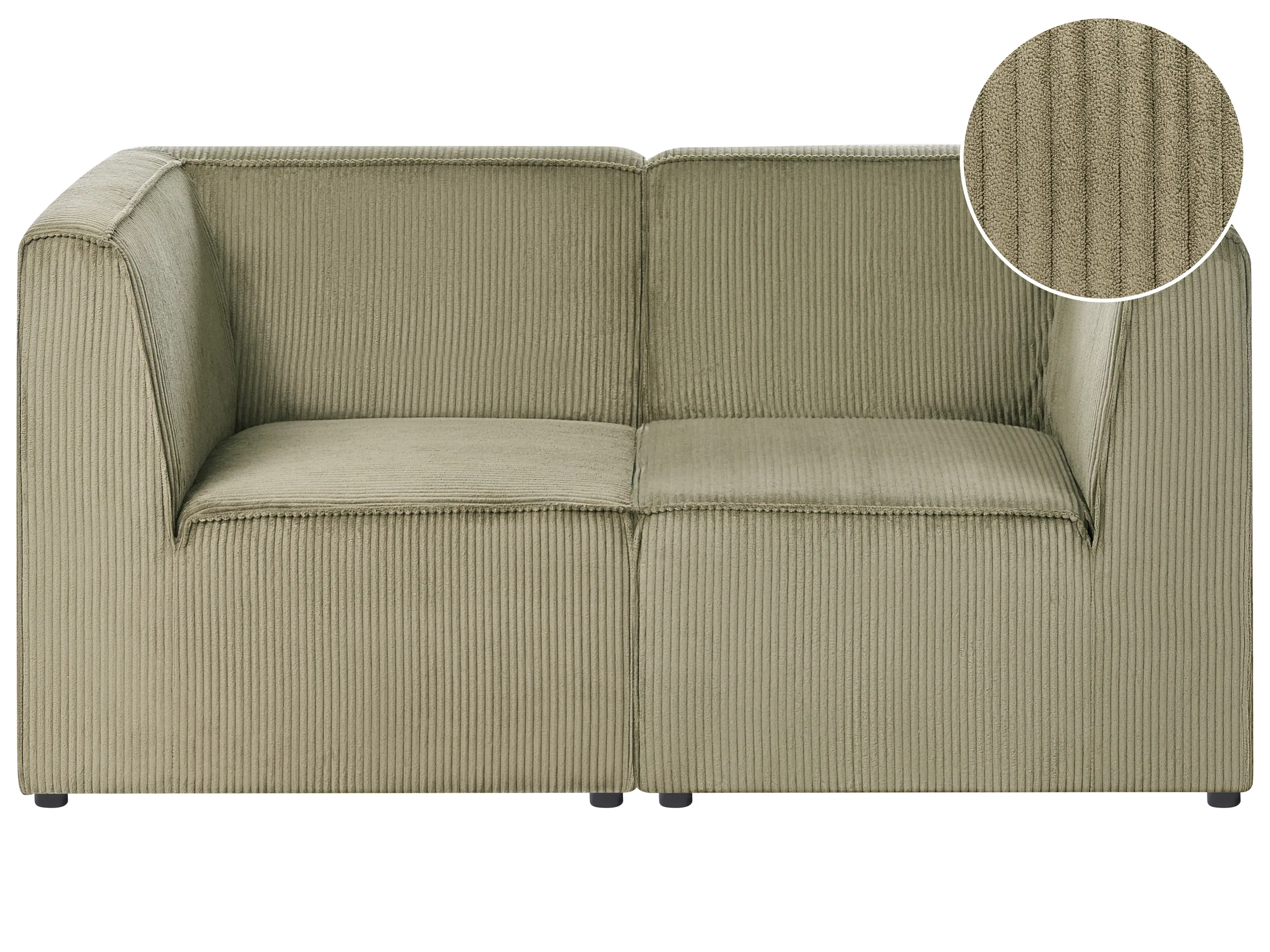 Modular Sofa 2 Seater LEMVIG Corduroy Green