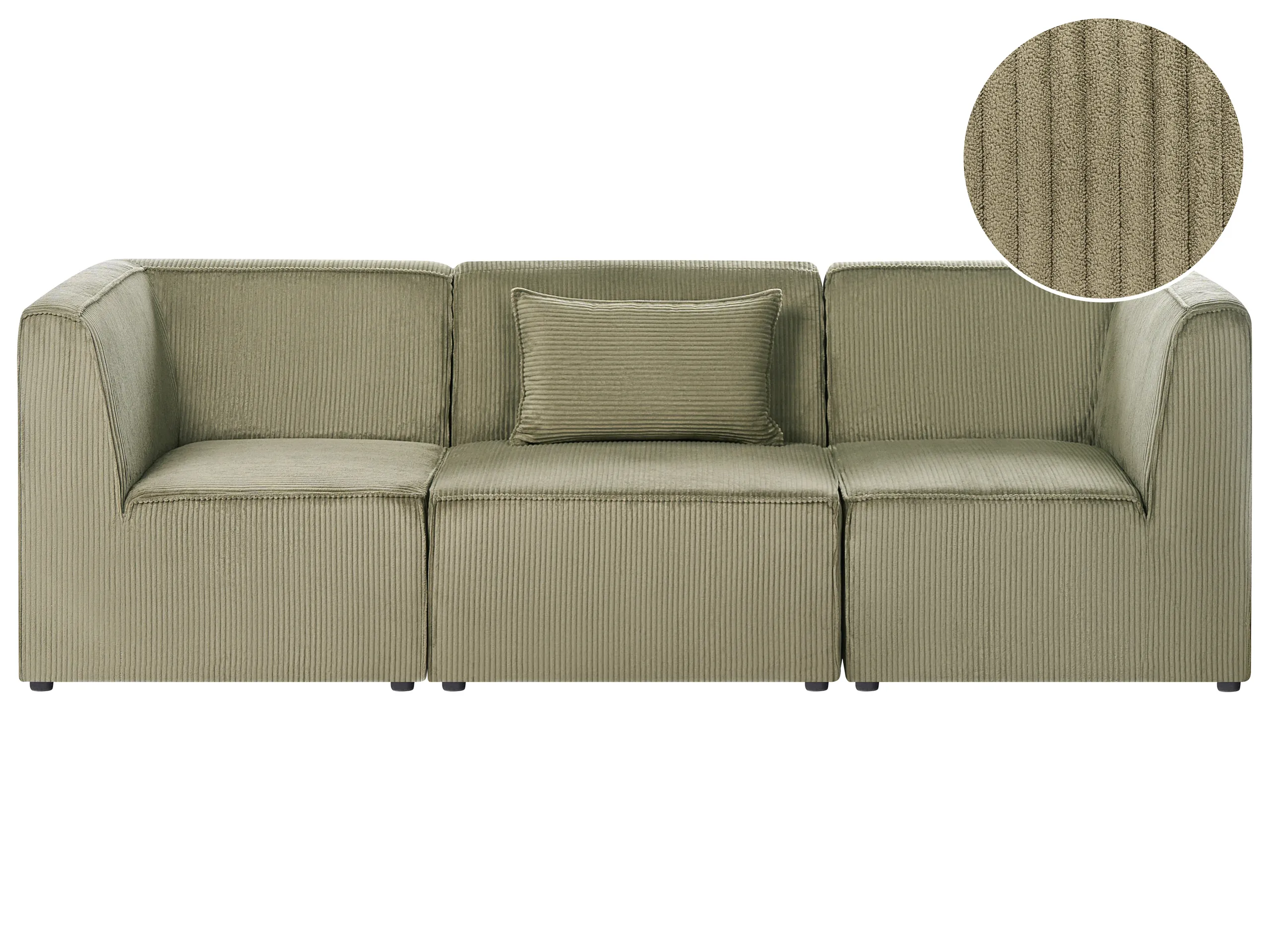 Modular Sofa 3 Seater LEMVIG Corduroy Green