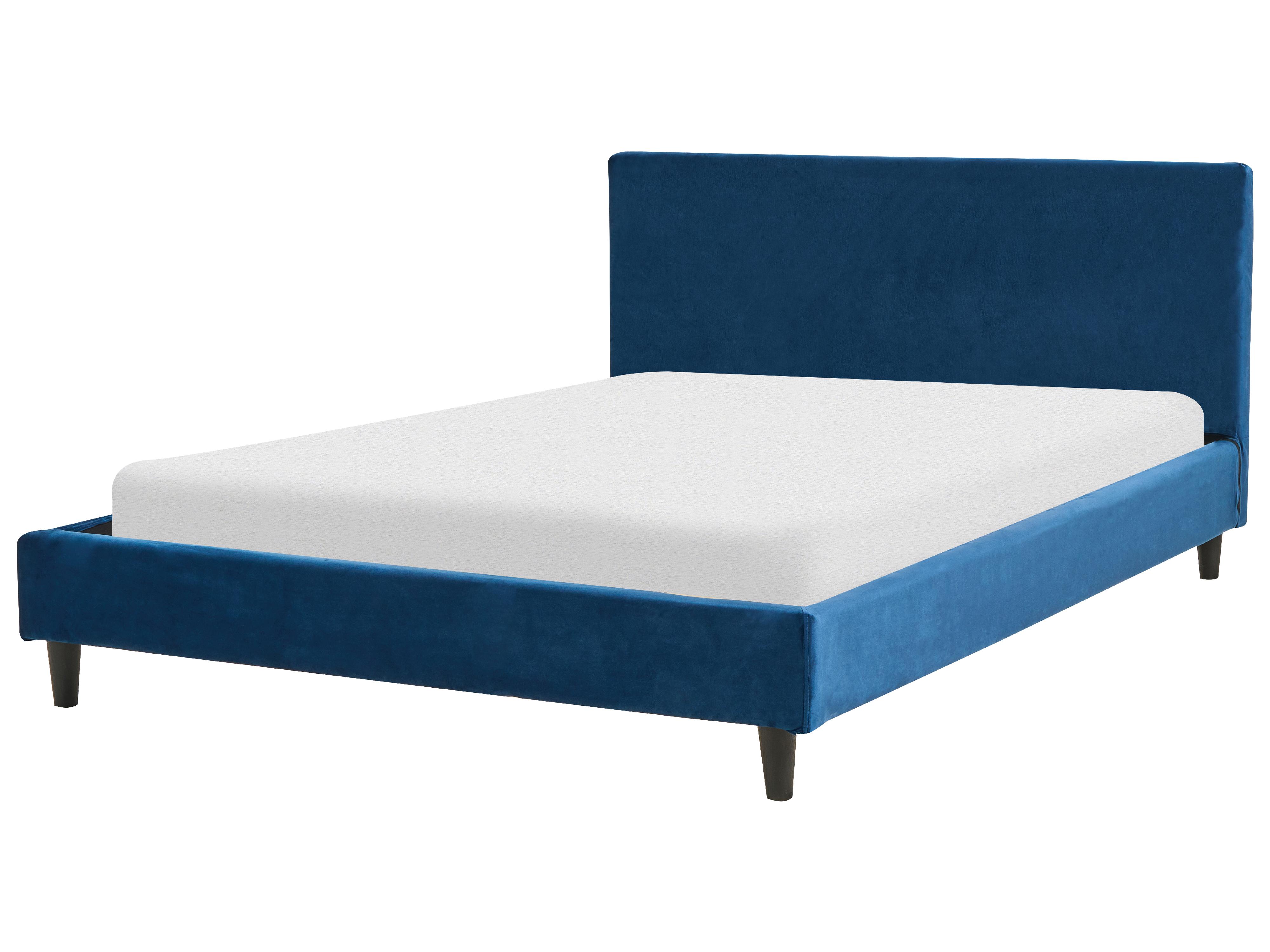 Cama Terciopelo FITOU 140 x 200 cm Azul oscuro