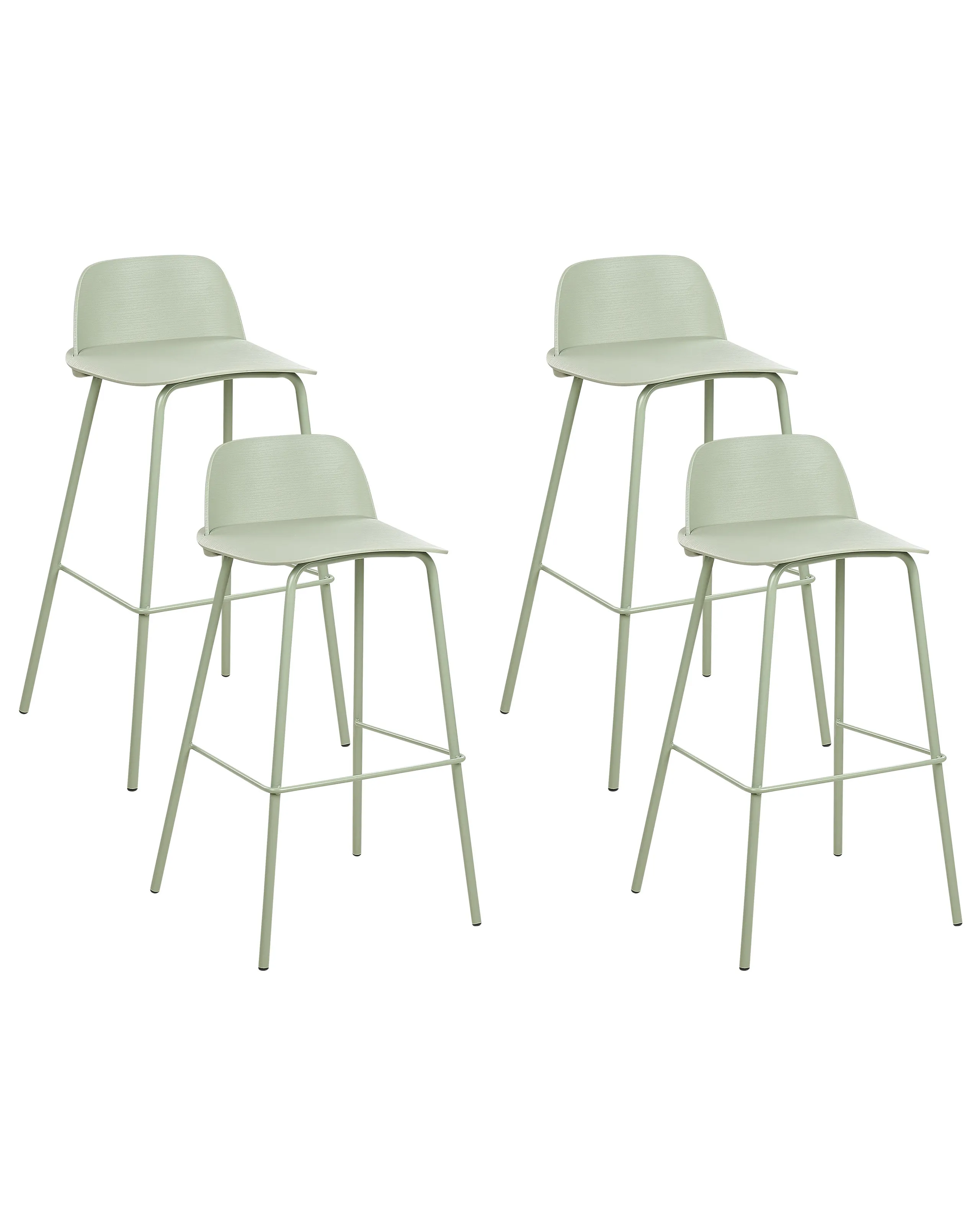 Conjunto de 4 sillas de bar MORA Verde claro