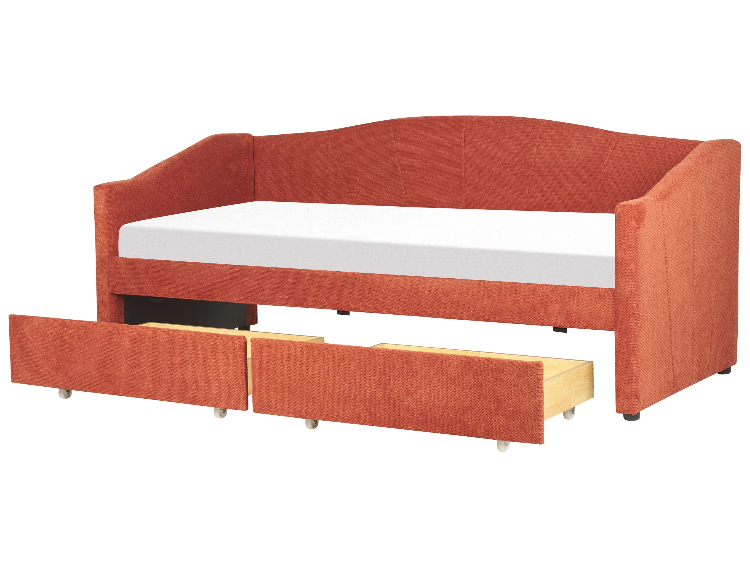 Cama con almacenaje Tela VITTEL 90 x 200 cm Rojo