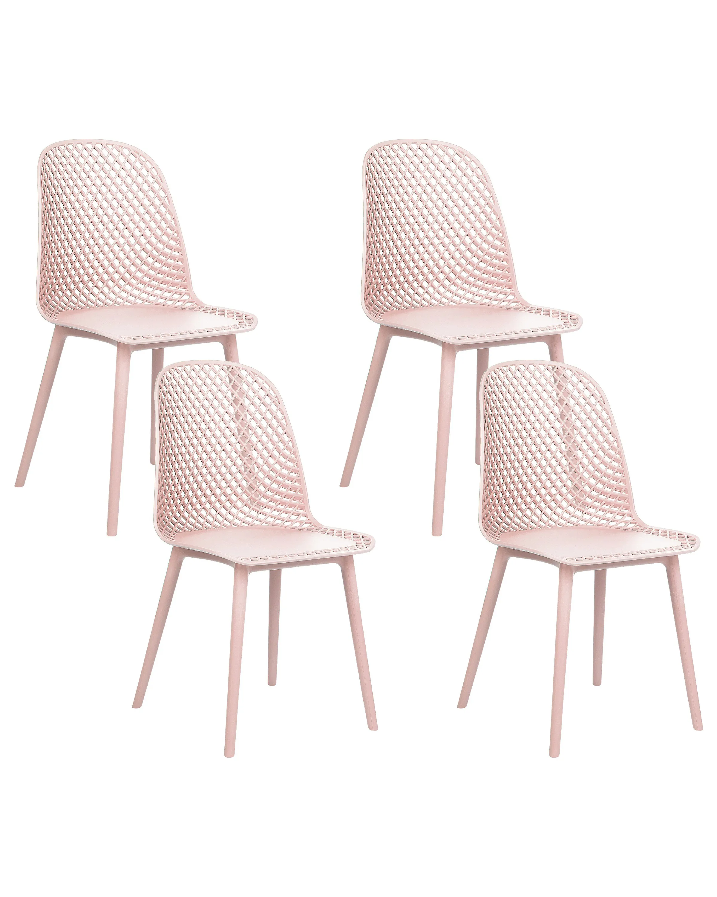 Conjunto de 4 sillas de comedor EMORY Rosa pastel