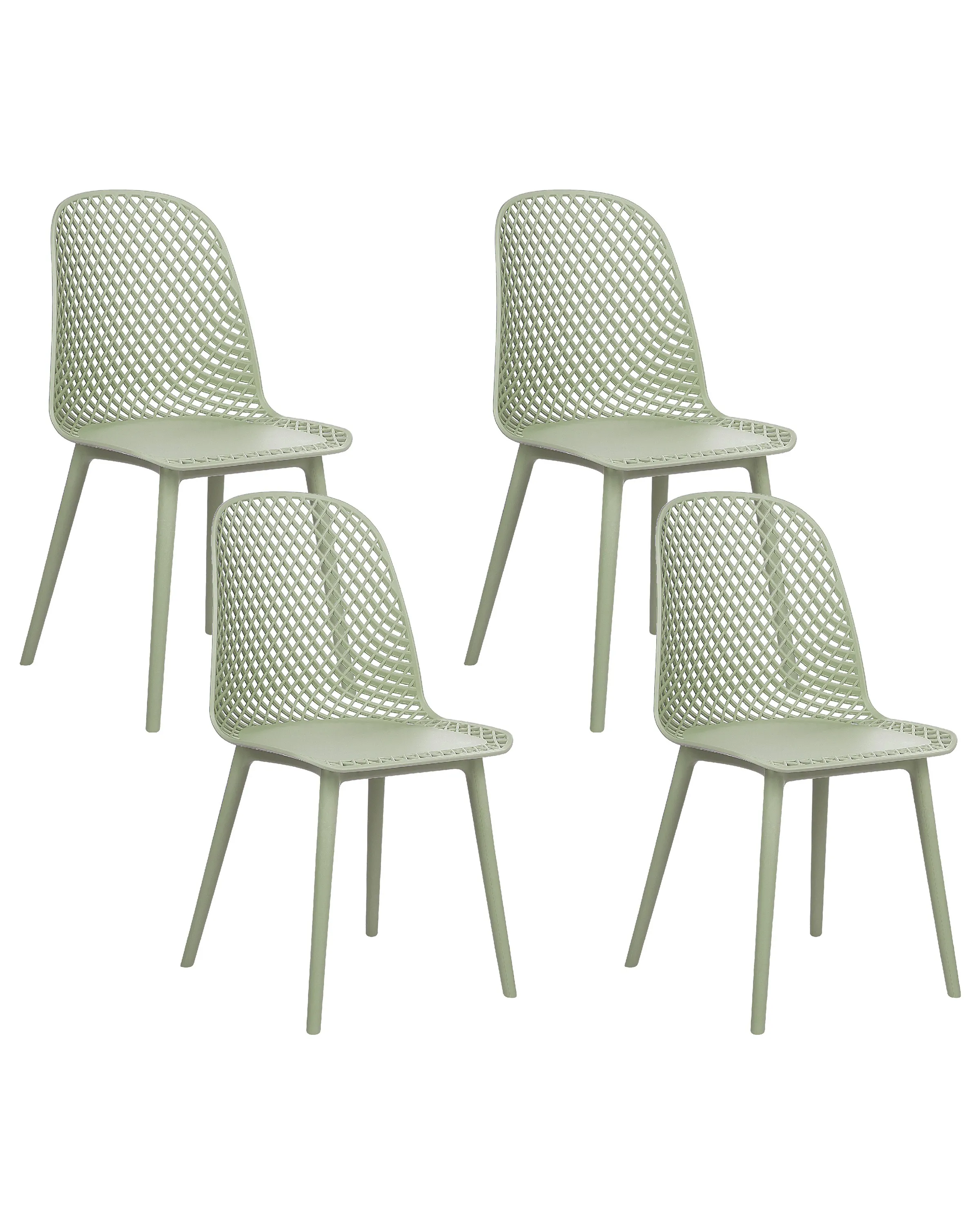 Conjunto de 4 sillas de comedor EMORY Verde claro