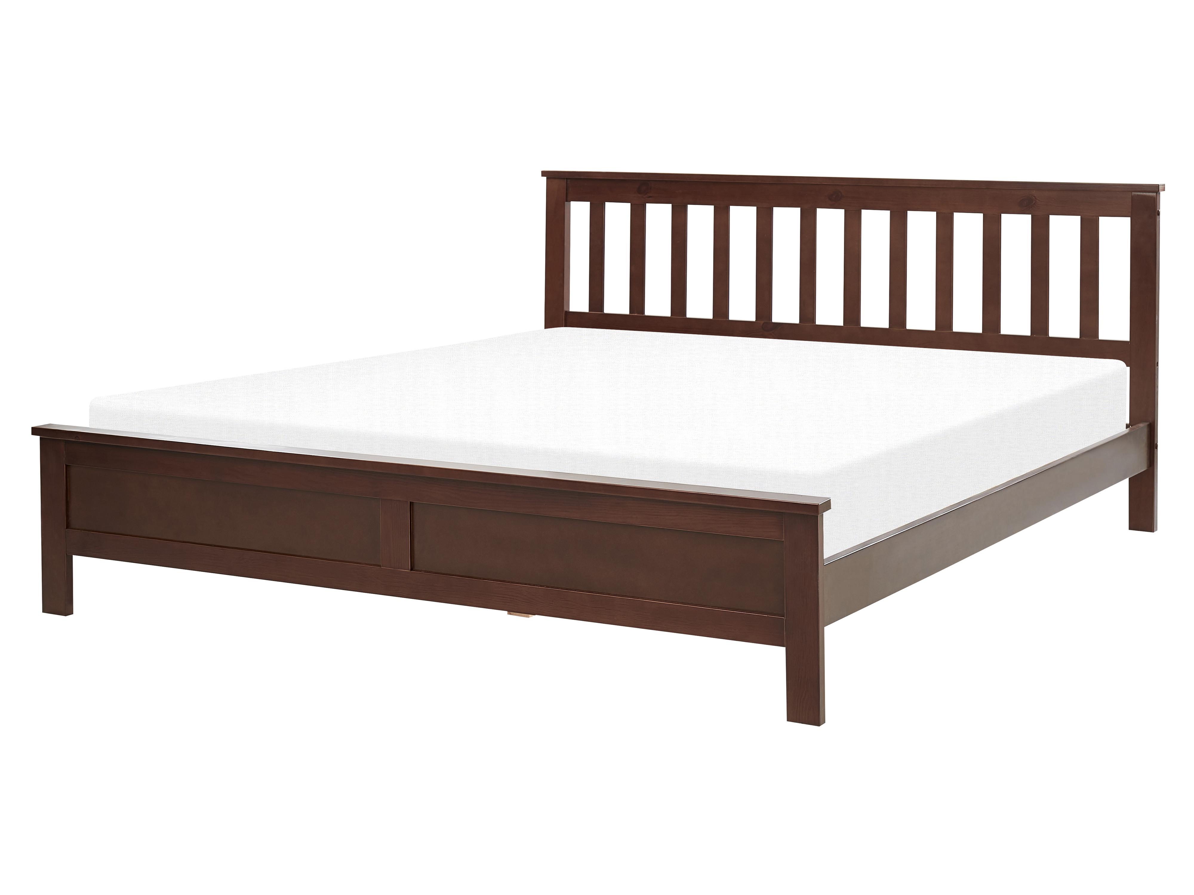 Cama Madera de pino MAYENNE 160 x 200 cm Marrón oscuro