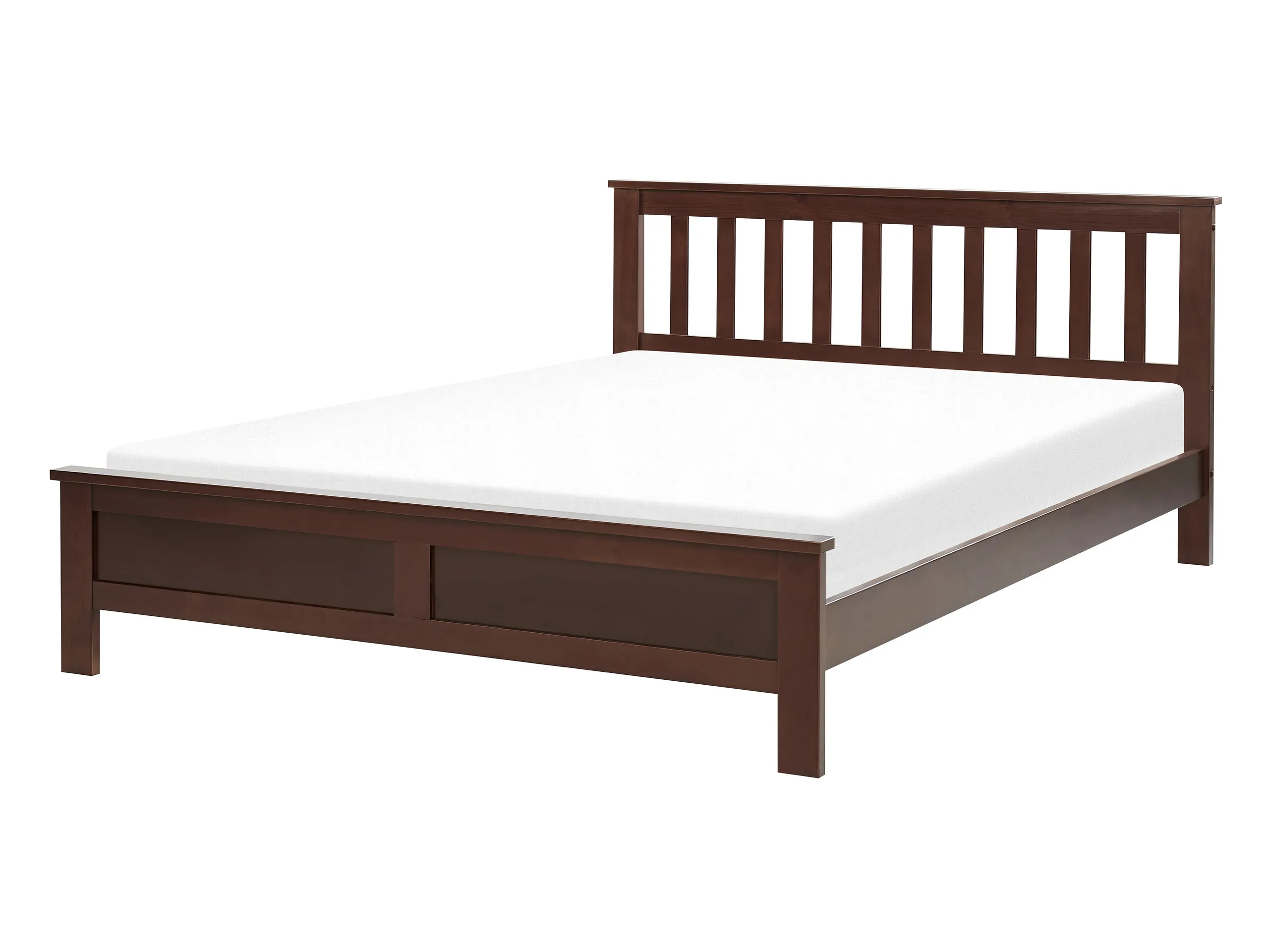 Cama Madera de pino MAYENNE 140 x 200 cm Marrón oscuro