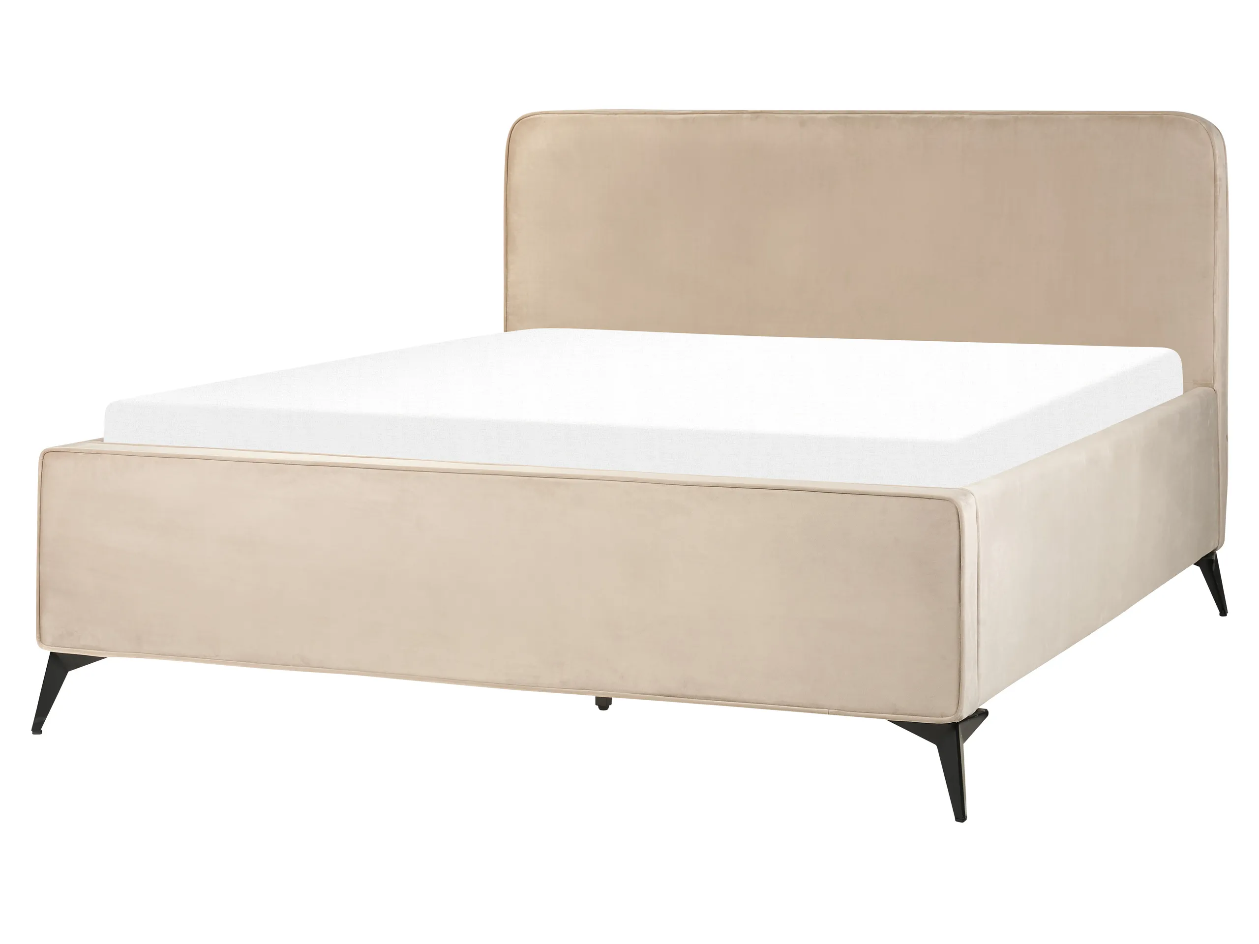 Cama Terciopelo VALOGNES 160 x 200 cm Gris pardo