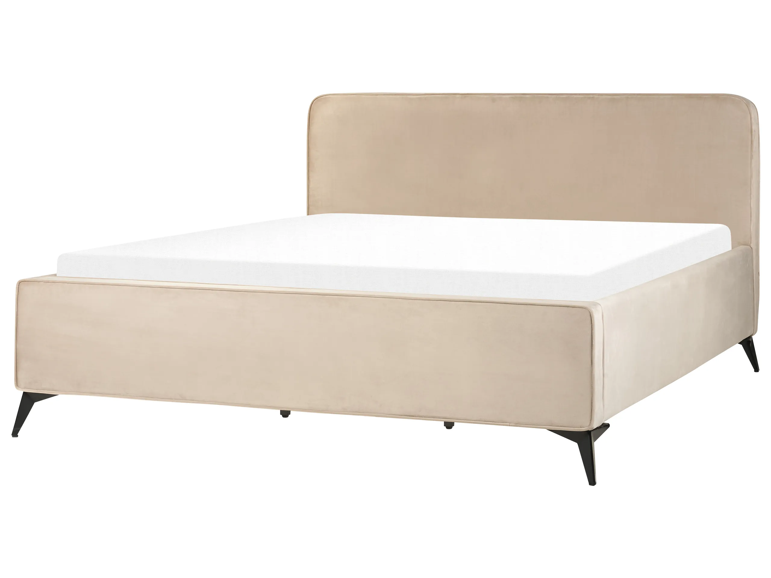 Cama Terciopelo VALOGNES 180 x 200 cm Gris pardo