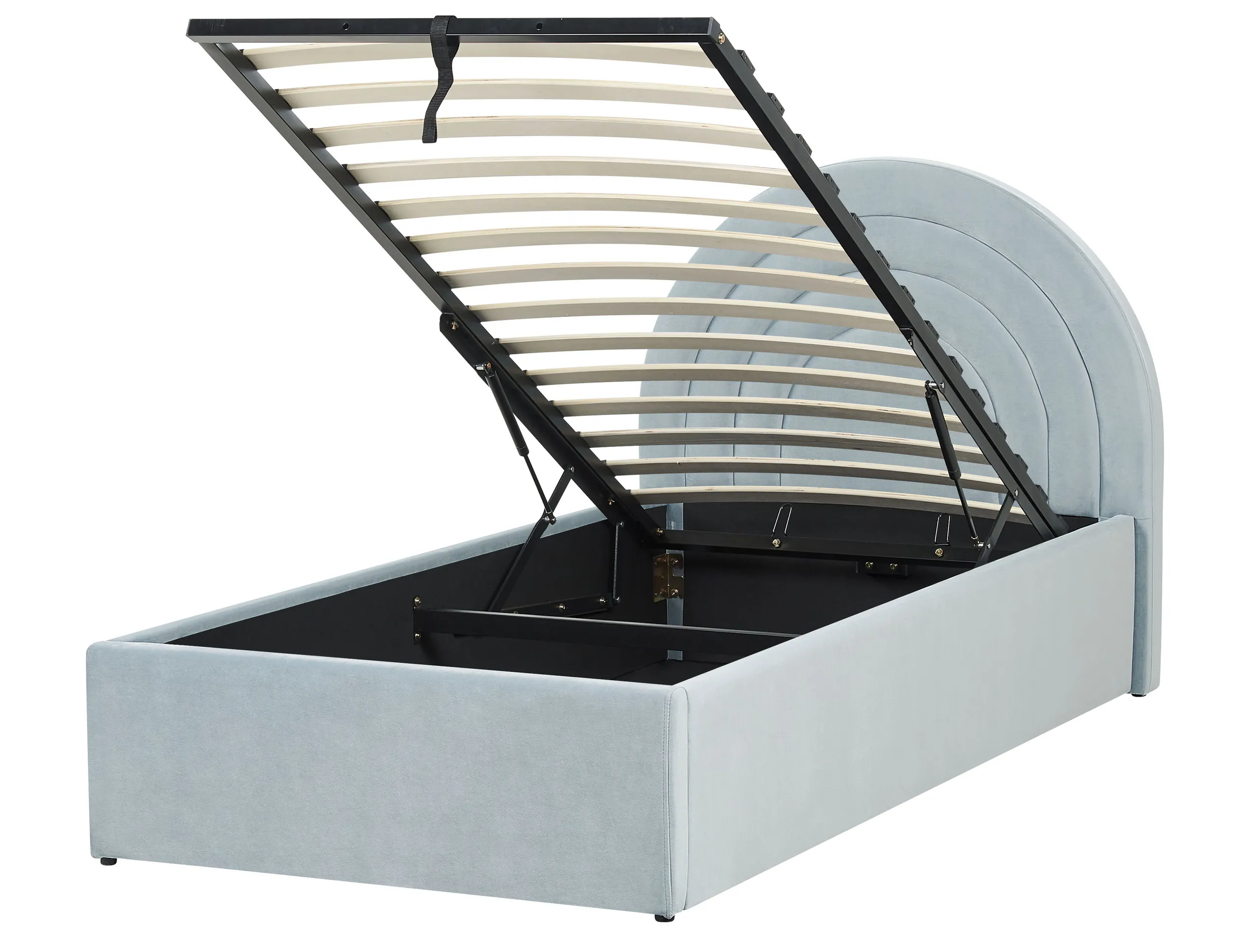 Cama infantil con almacenaje Terciopelo ANET 90 x 200 cm Azul claro
