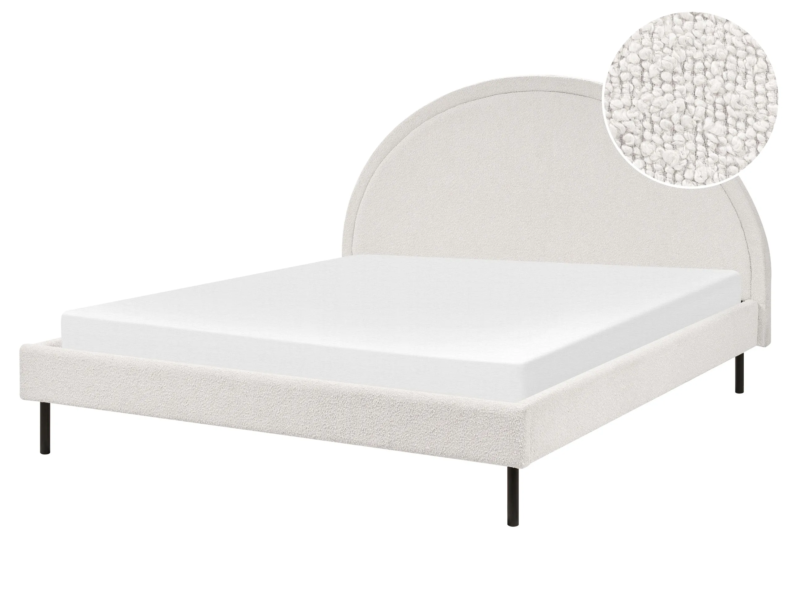 Cama Bouclé MARGUT 160 x 200 cm Blanco