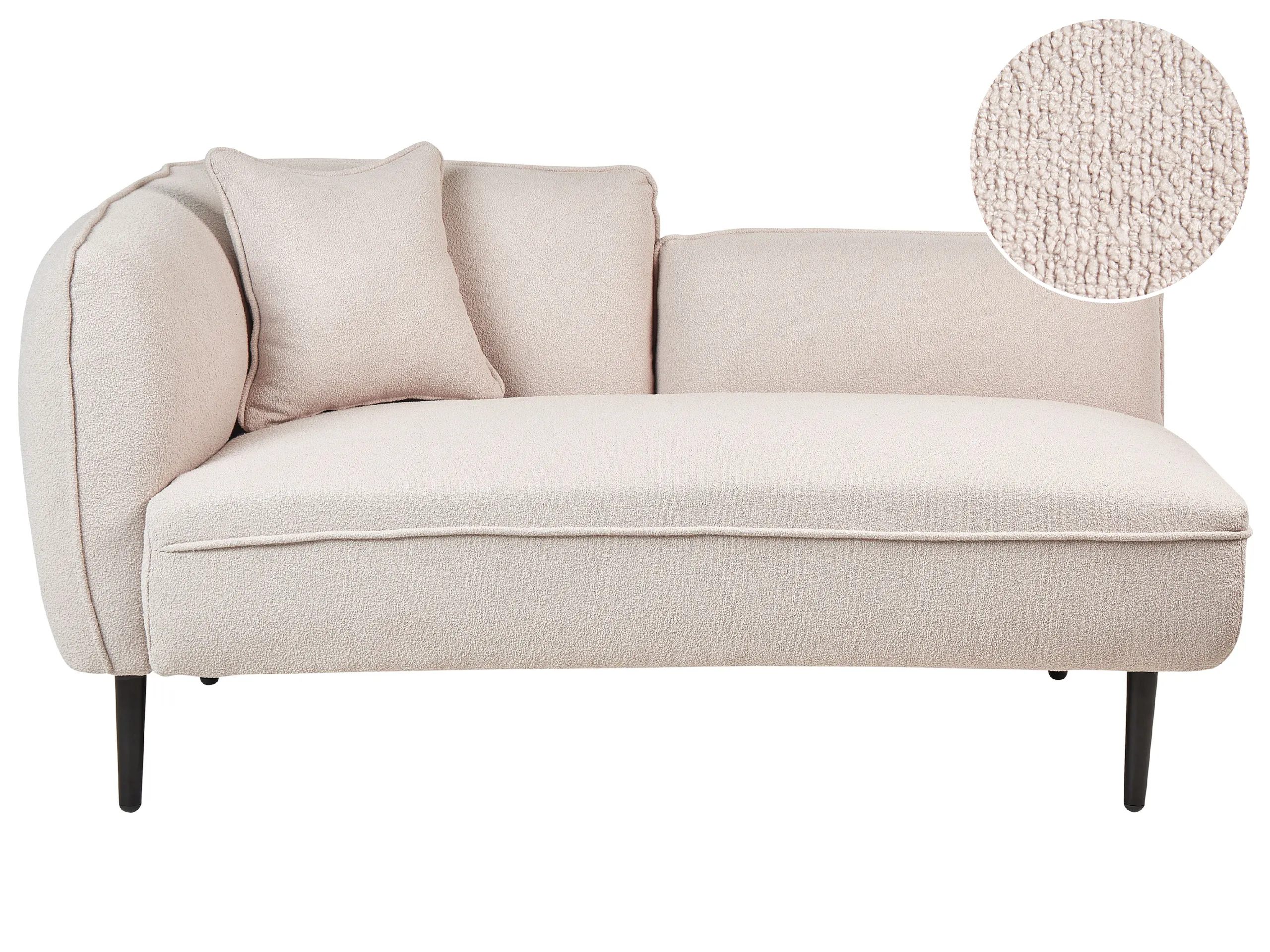 Chaise longue izquierdo CHEVANNES Bouclé Beige claro