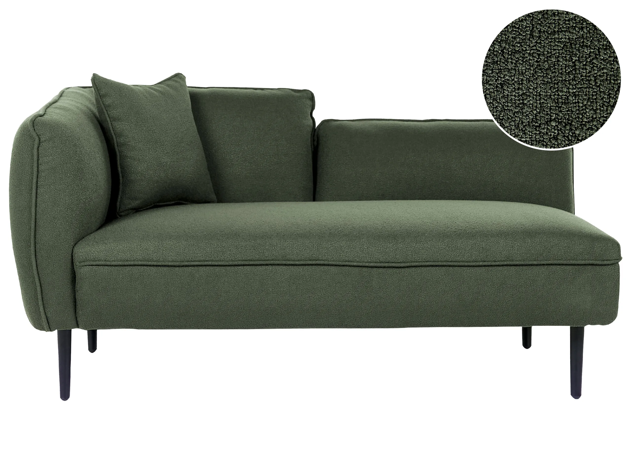 Chaise longue izquierdo CHEVANNES Bouclé Verde oscuro