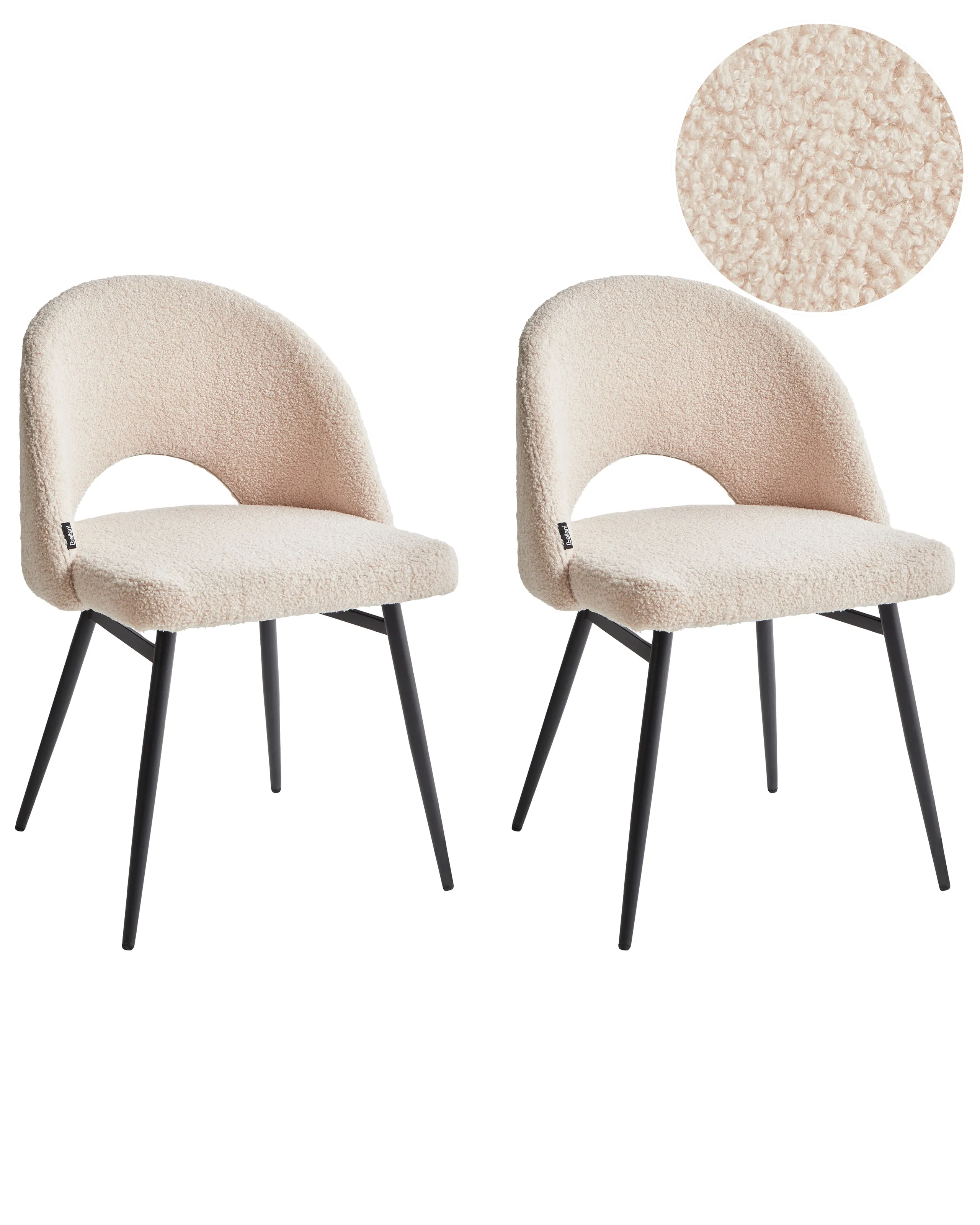 Conjunto de 2 sillas de comedor ONAGA Bouclé Beige