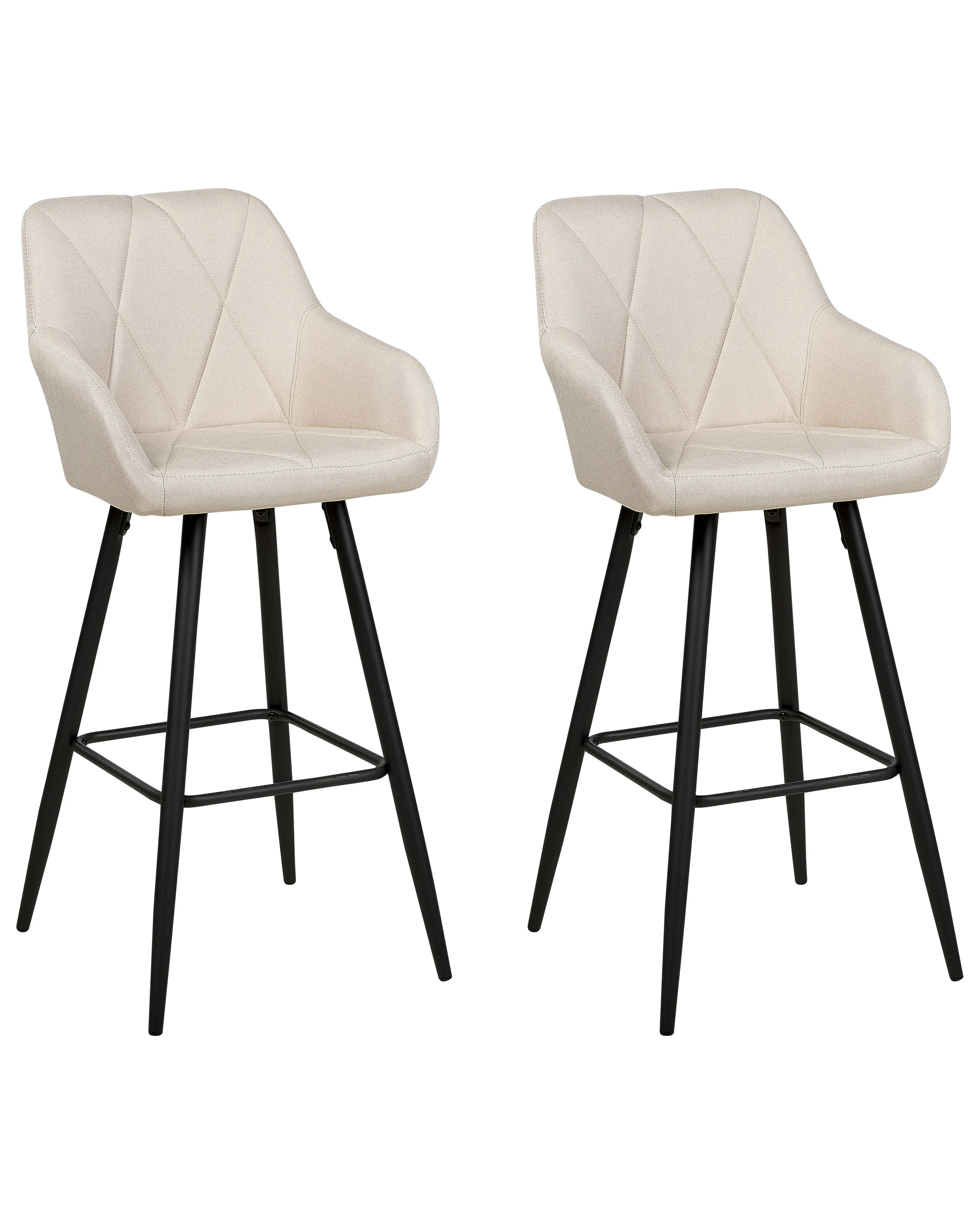 Conjunto de 2 sillas de bar DARIEN Beige claro