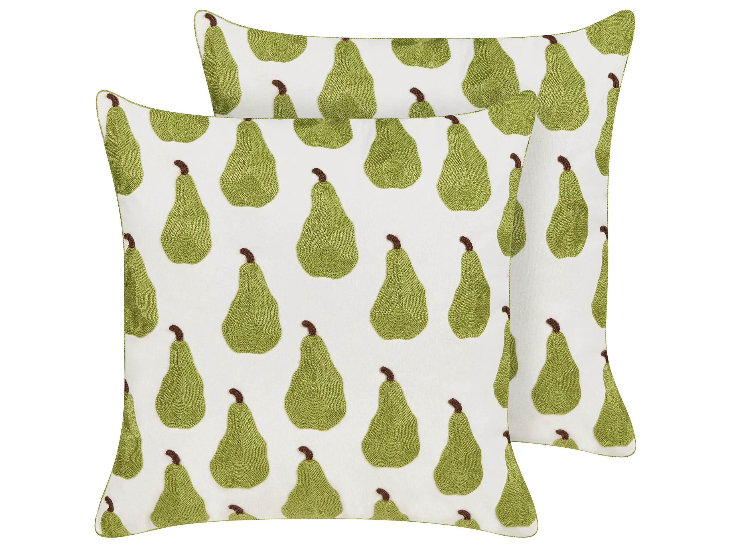 Conjunto de 2 cojines decorativos TRACHELIUM 45 x 45 cm Verde Patrón de plantas