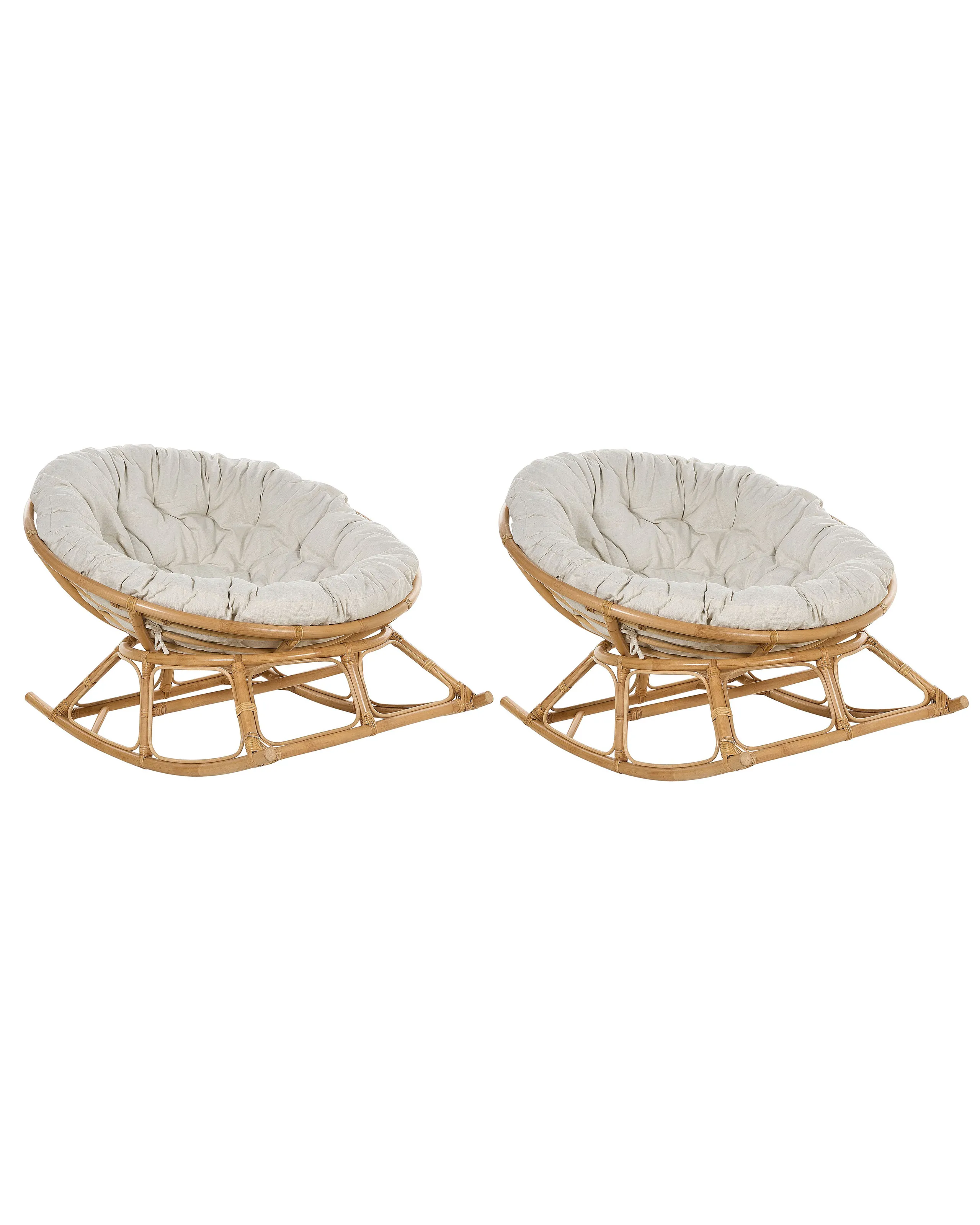 Conjunto de 2 mecedoras ORVIETO Ratán Natural