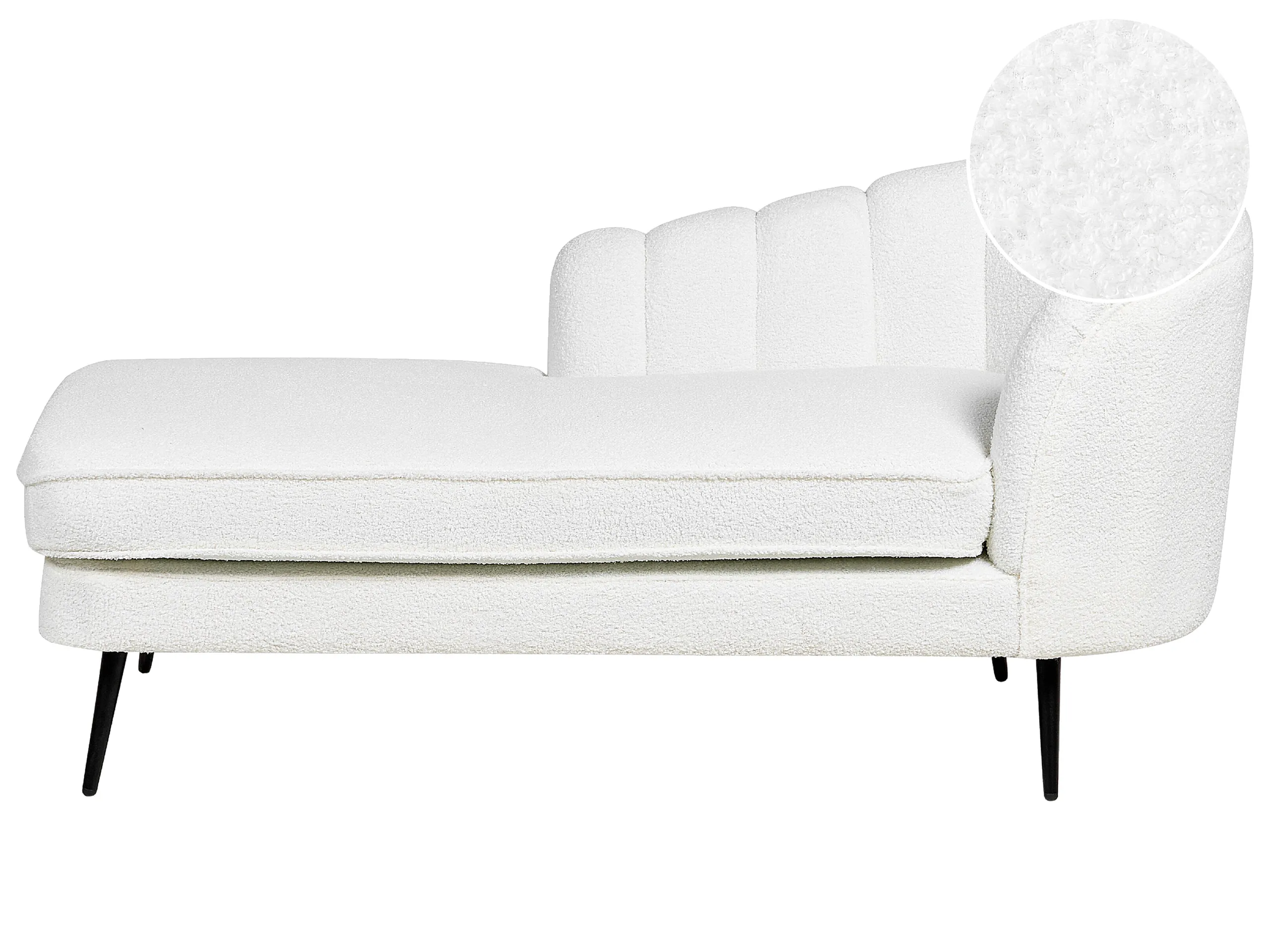 Chaise longue derecho ALLIER Bouclé Blanco crema