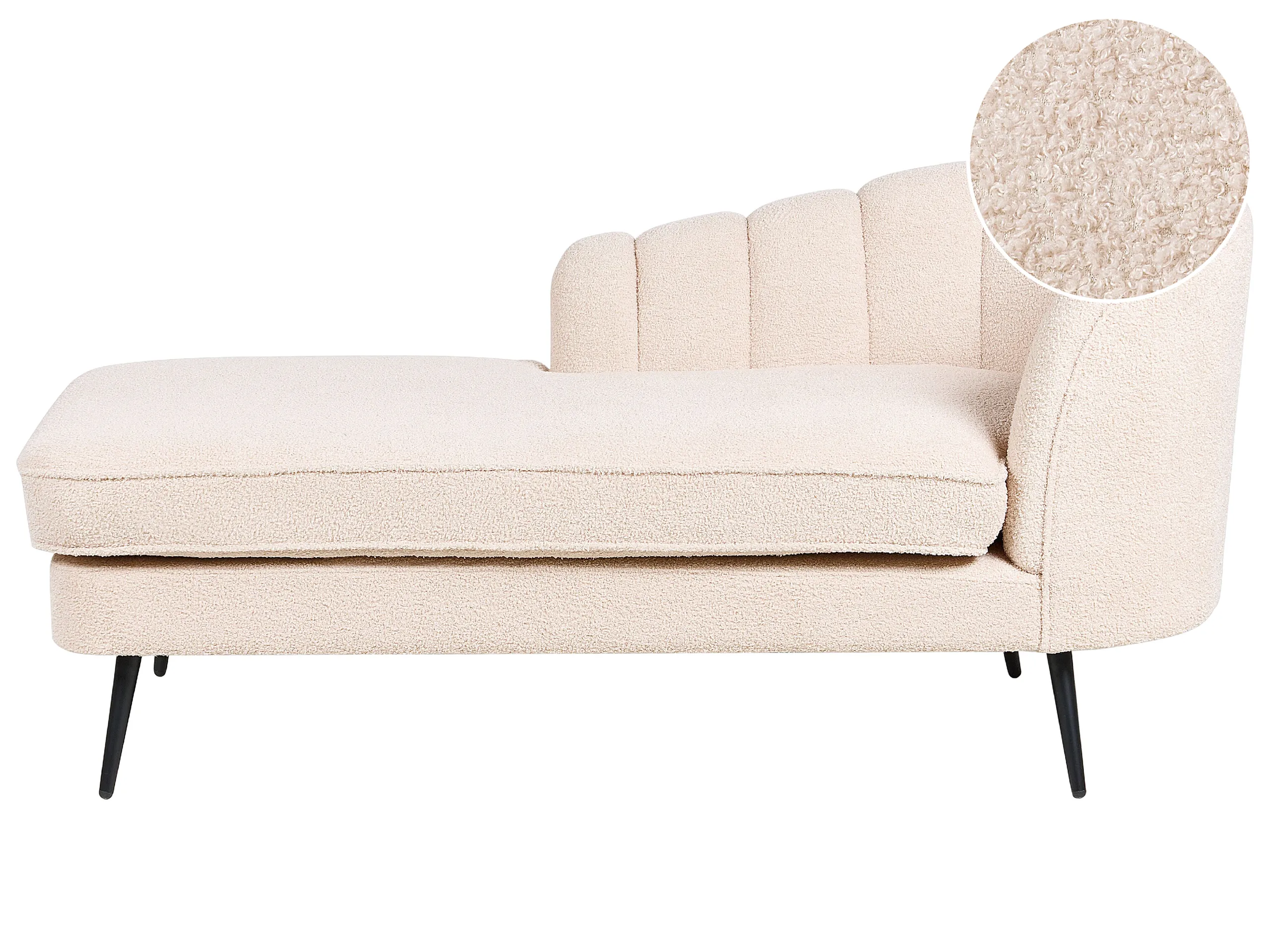 Chaise longue derecho ALLIER Bouclé Beige claro