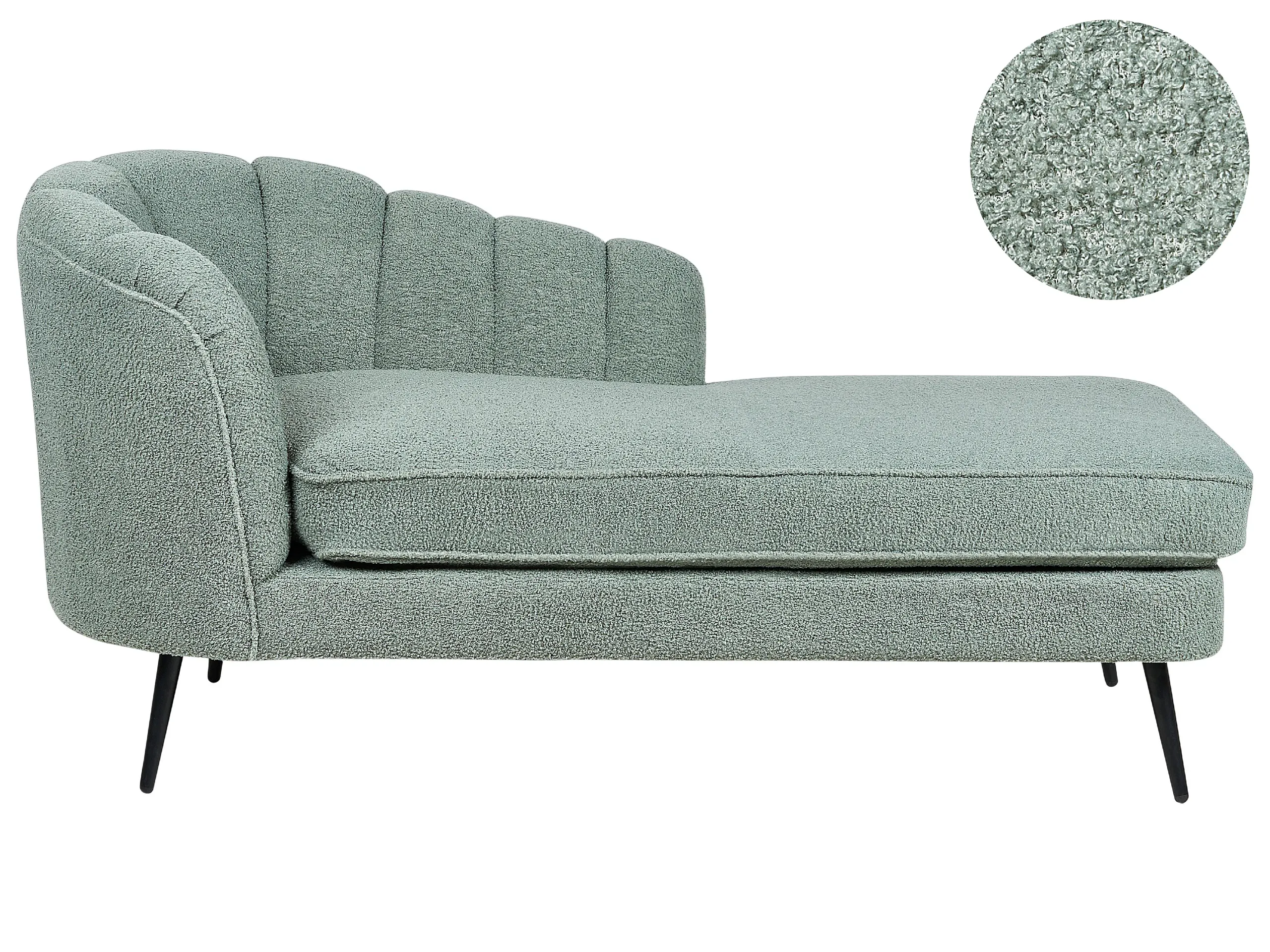 Chaise longue izquierdo ALLIER Bouclé Verde