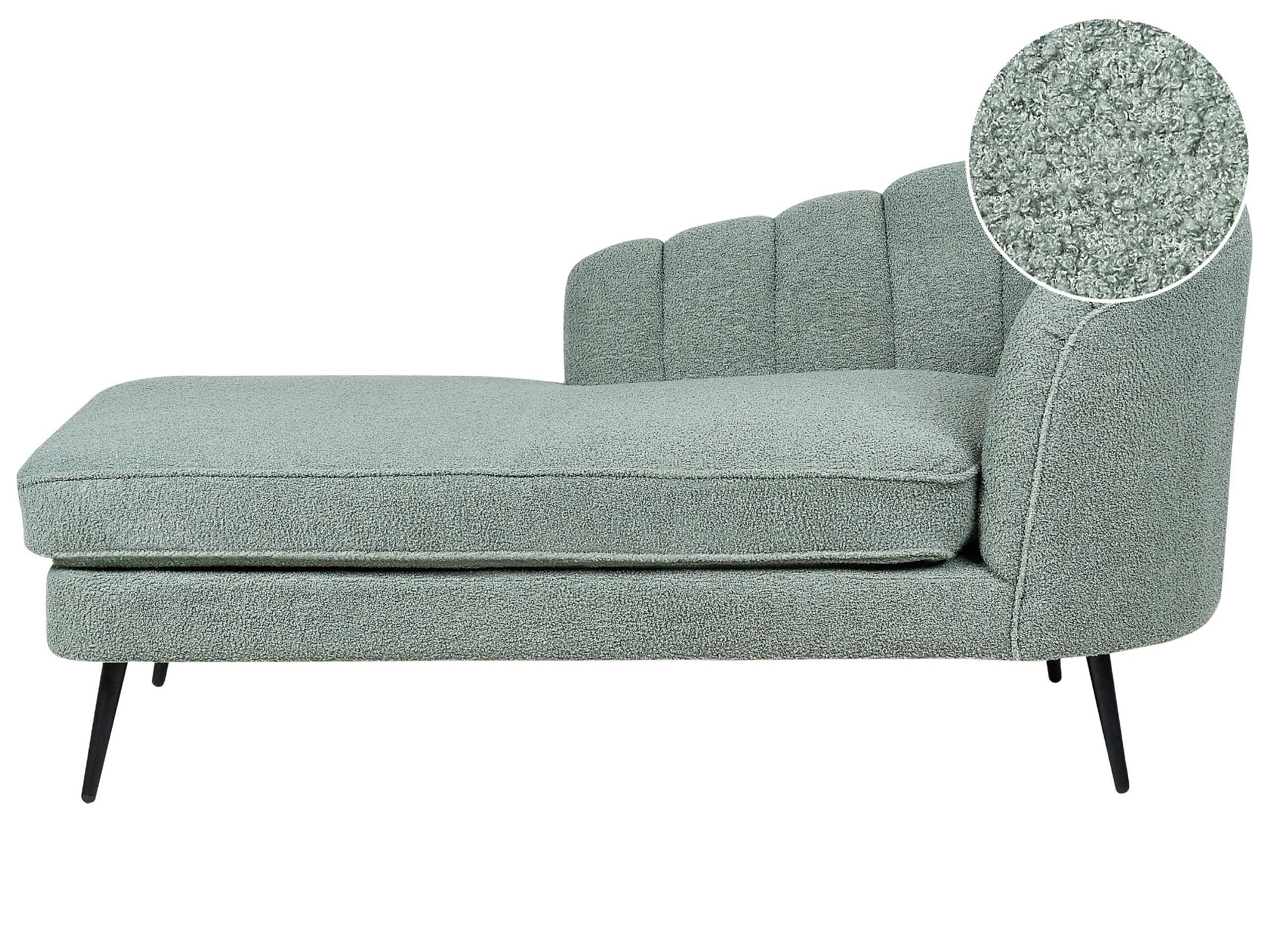 Chaise longue derecho ALLIER Bouclé Verde