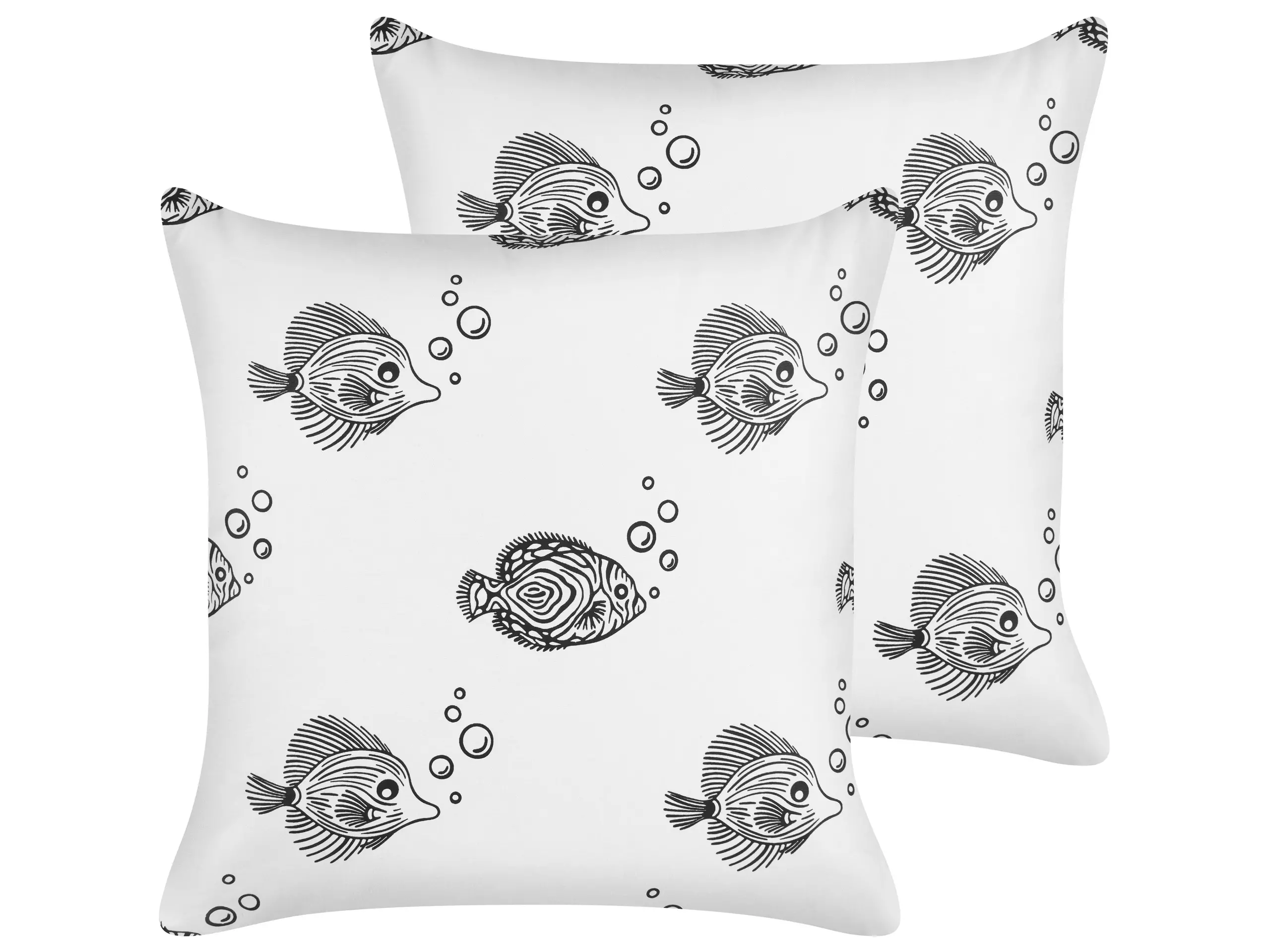 Conjunto de 2 cojines decorativos TWEEDIA Algodón 45 x 45 cm Blanco