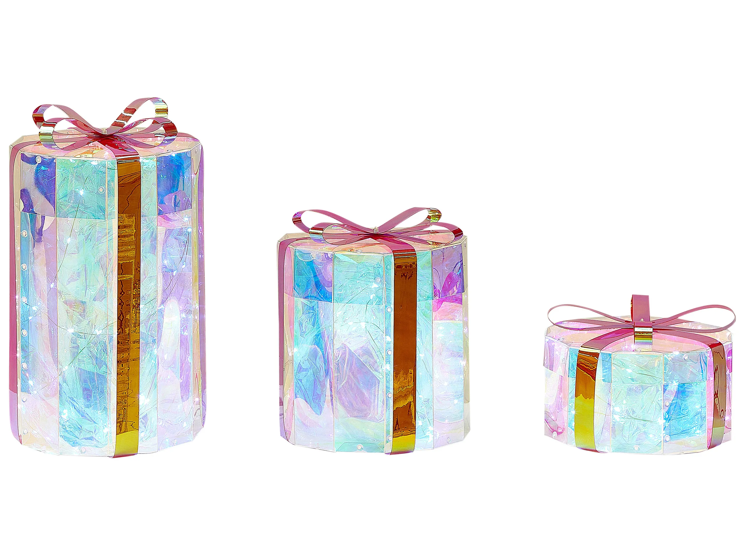 Decoración de exterior LED GRIMSEY Regalos de Navidad 30/20/10 cm Multicolor